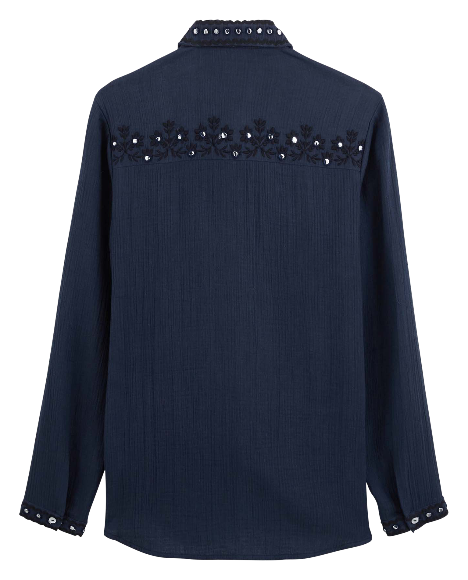 Cotton shirt with classic collar WILD Blue