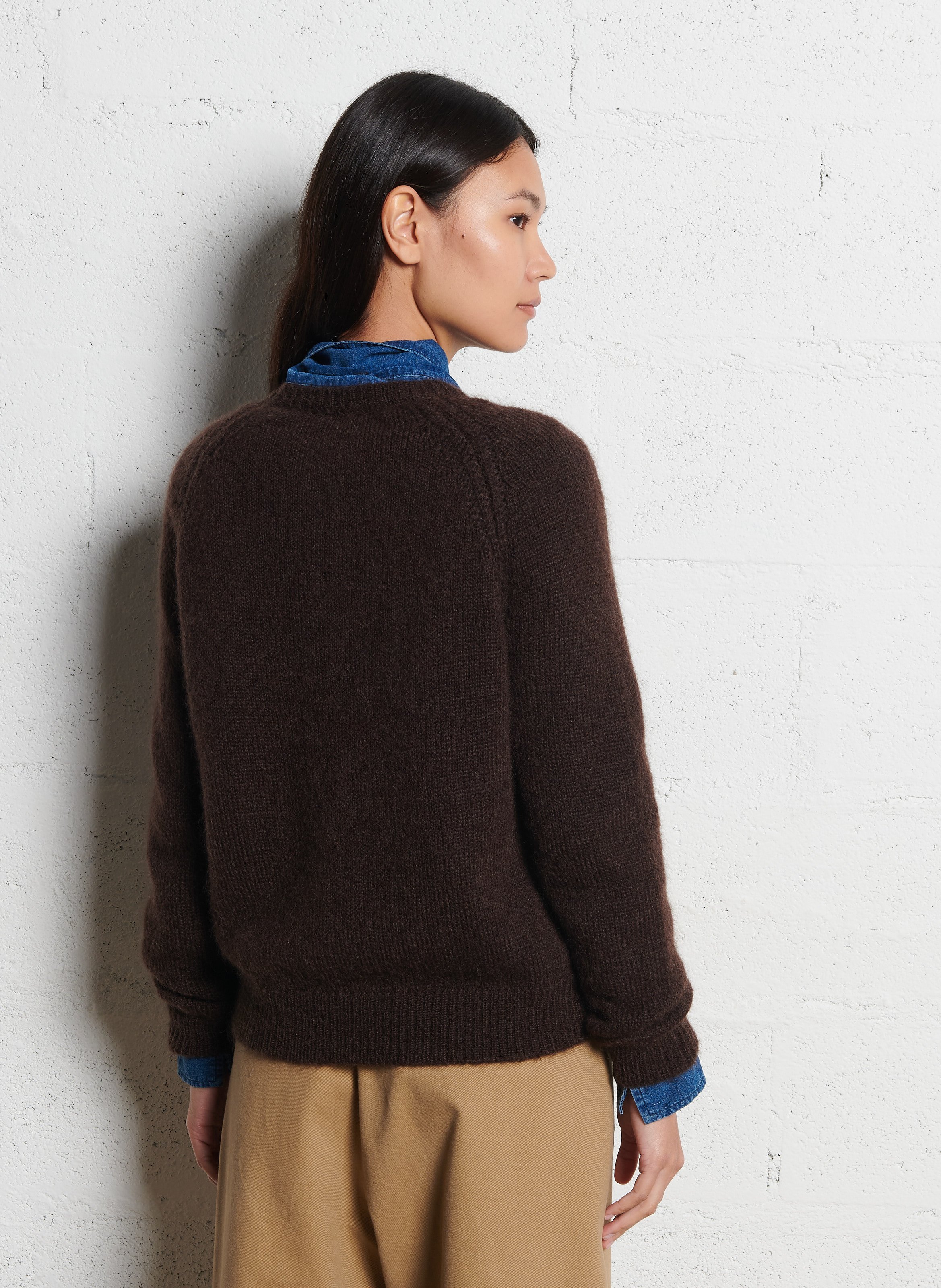 Rechte trui van gemengde mohair SUZIE WINKLE Bruin