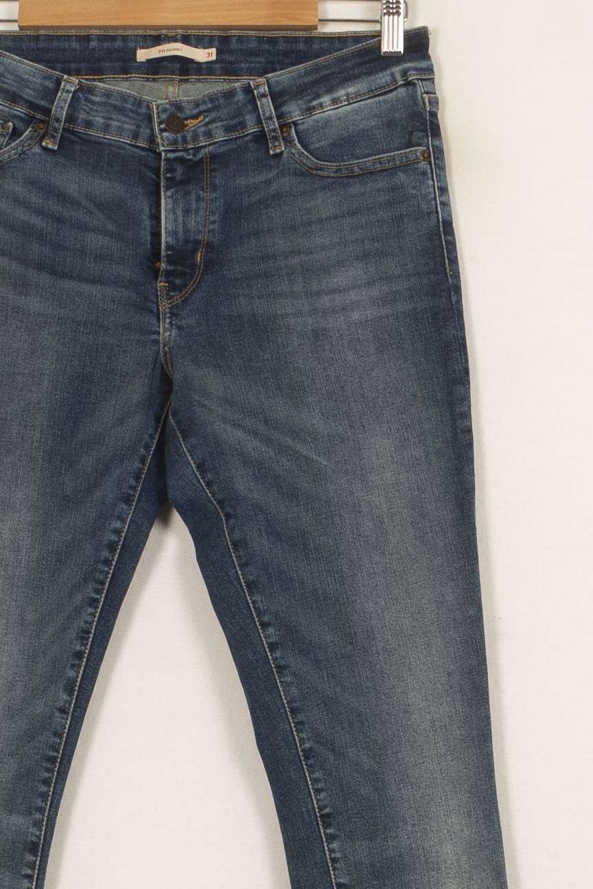 Cropped slim jeans with studs LEVI'S - Seconde main Blue