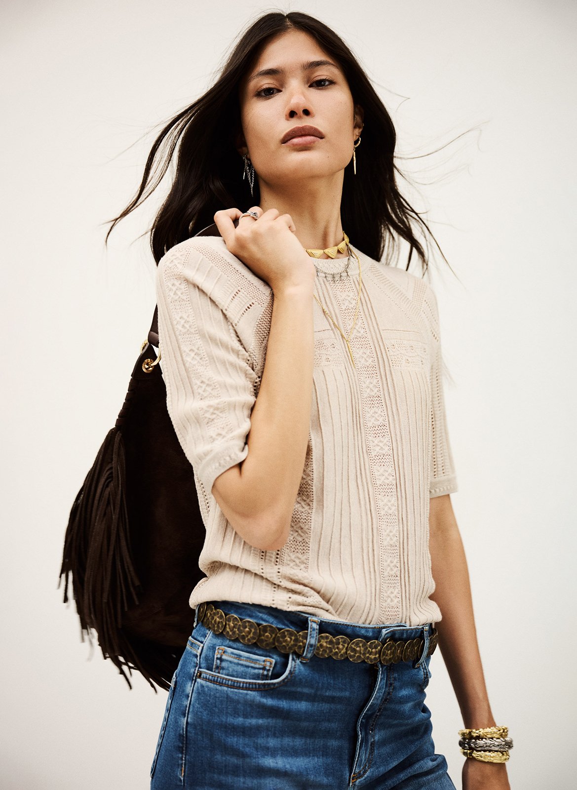 Round-neck wool-blend sweater BA&amp;SH