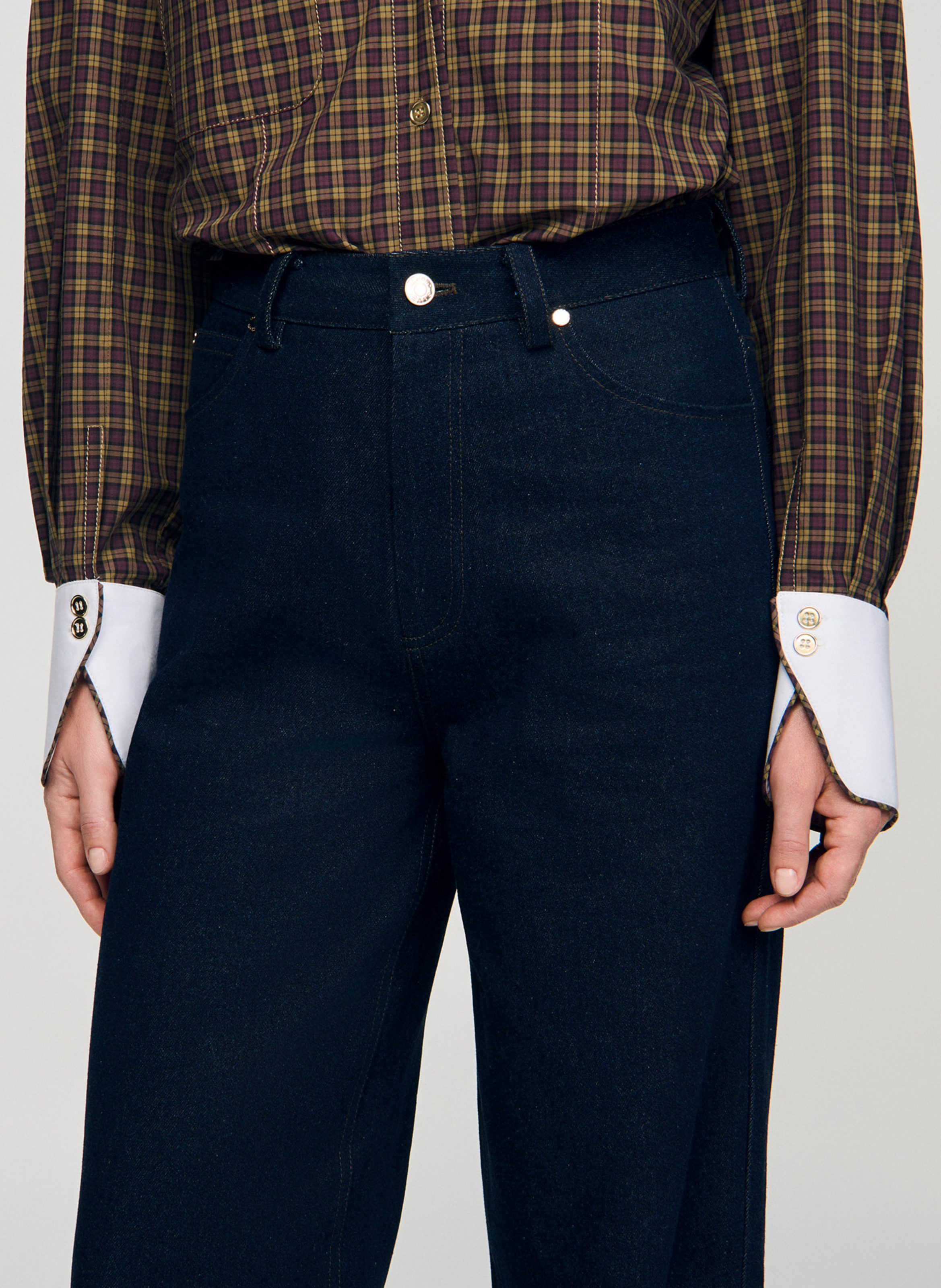 Jean large en coton SANDRO Bleu