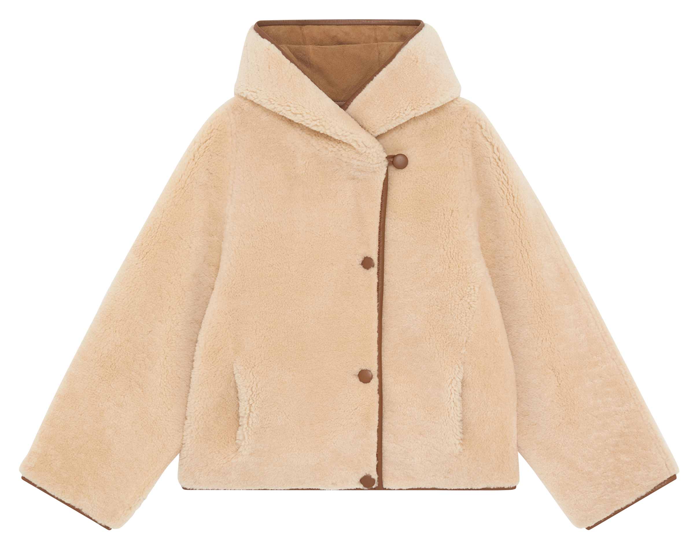 Straight suede leather coat PABLO Brown