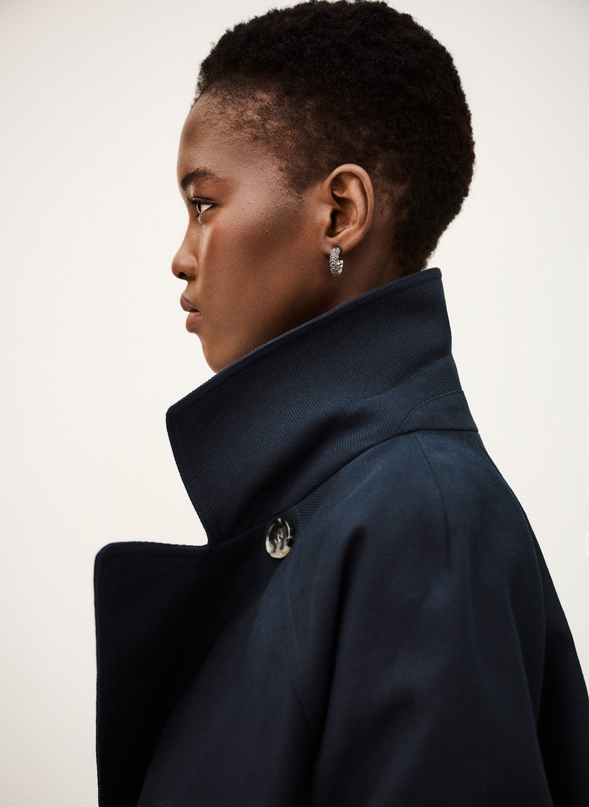 Recht, katoenen jasje met reverskraag BA&SH Blauw