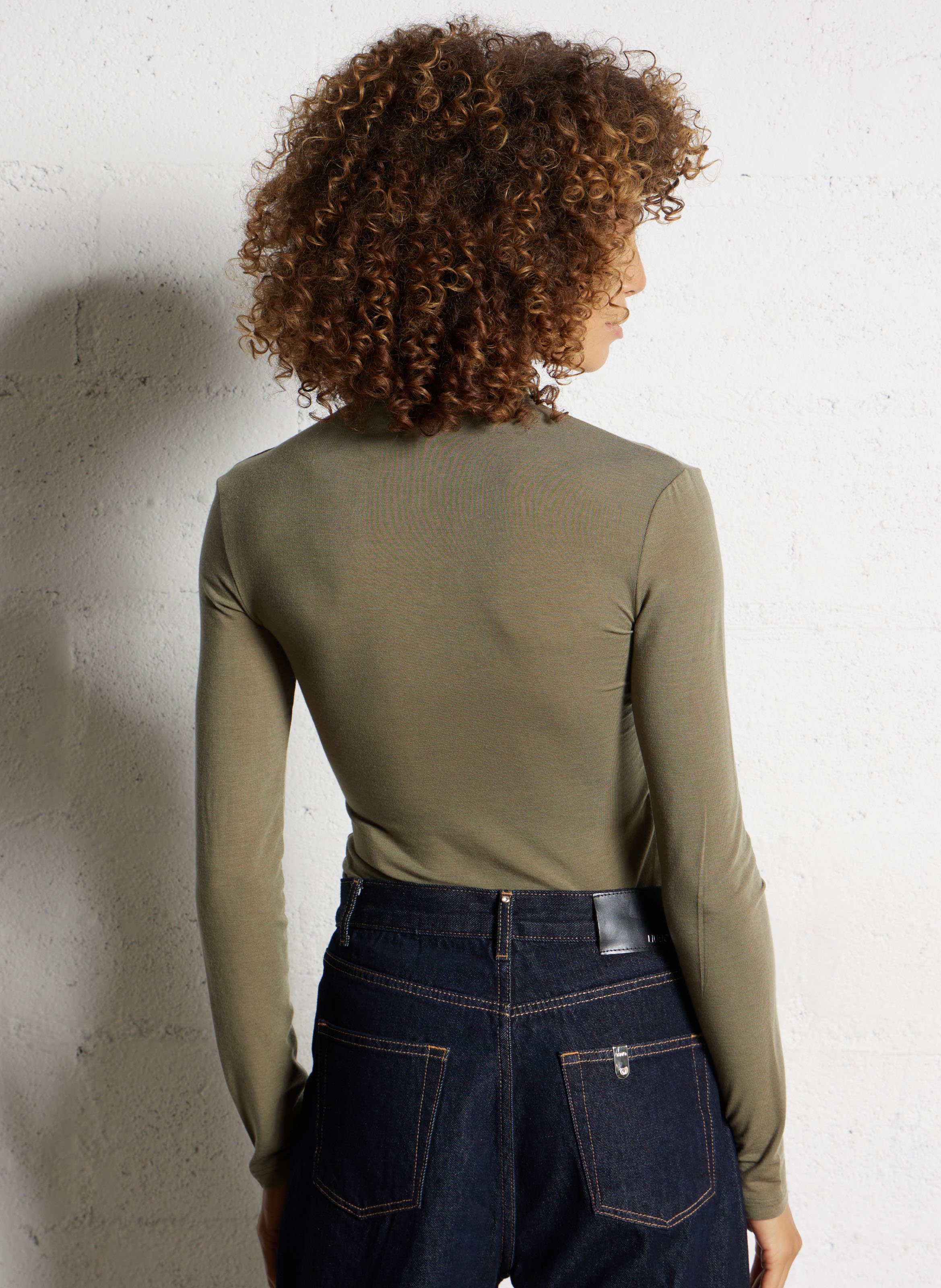 Fitted high-neck T-shirt IMPERIAL Khaki