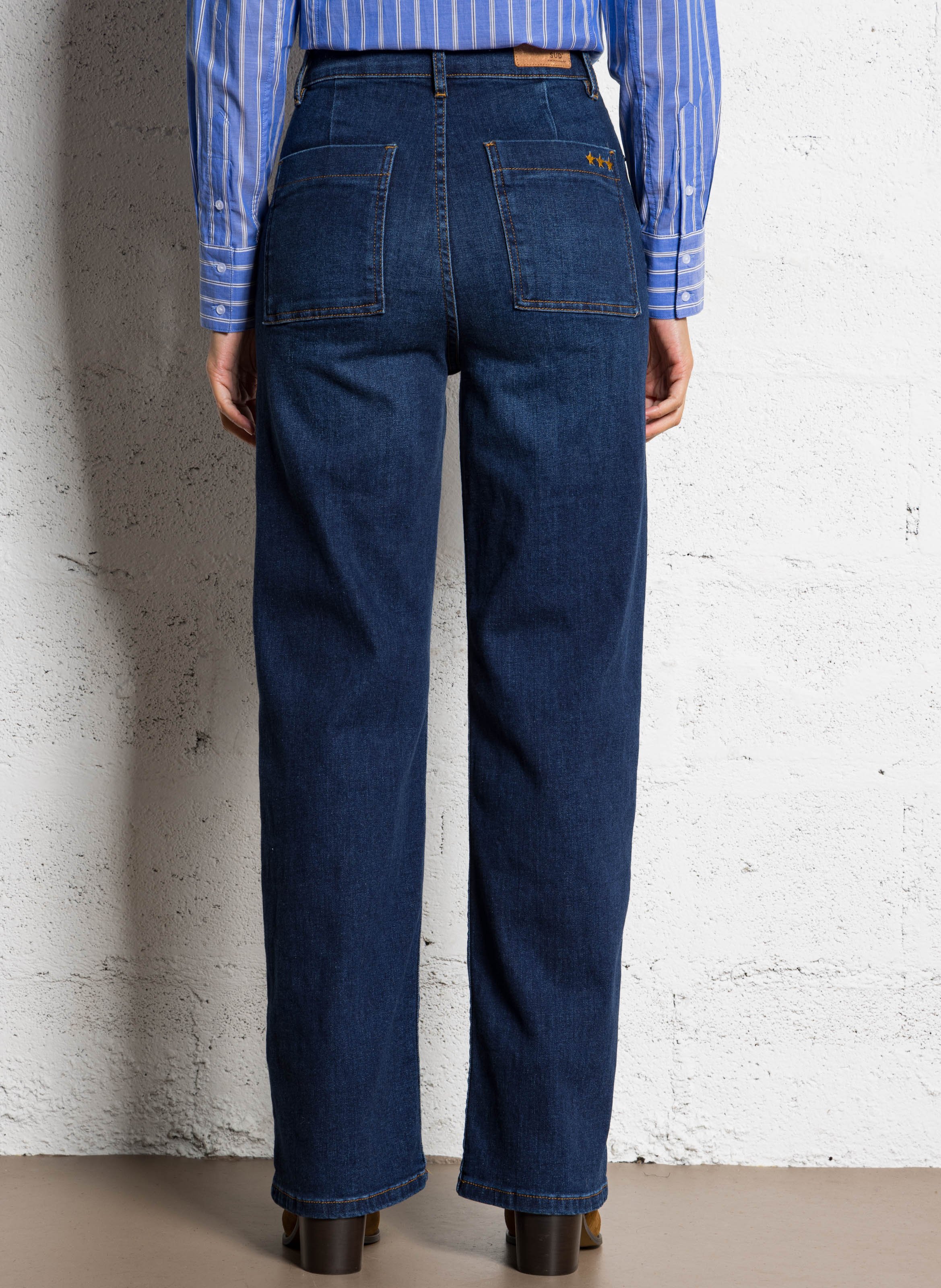 Jean droit en coton mélangé SUD EXPRESS Bleu