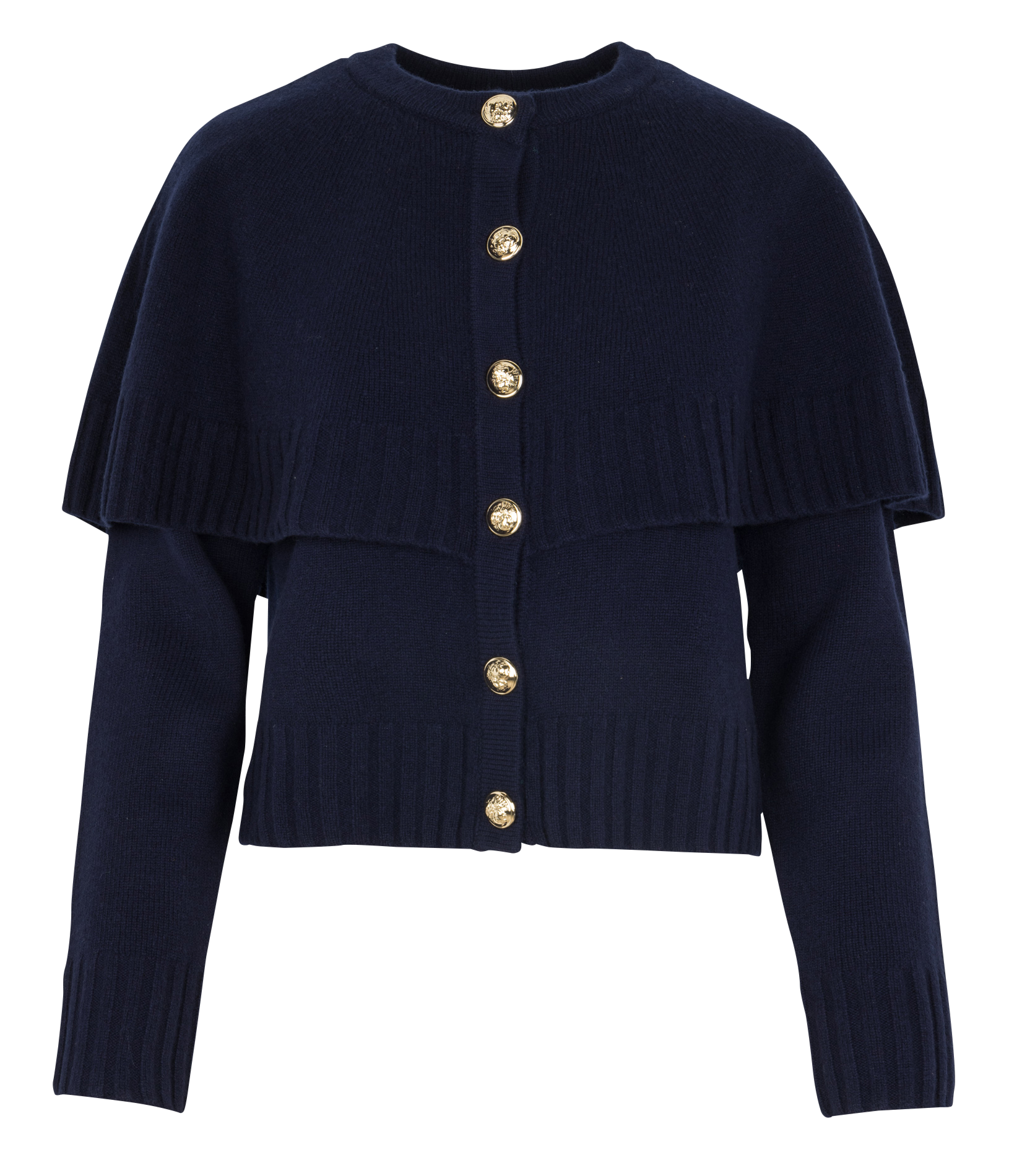 Strickjacke aus Wolle mit Rundhalsausschnitt BERENICE Blau