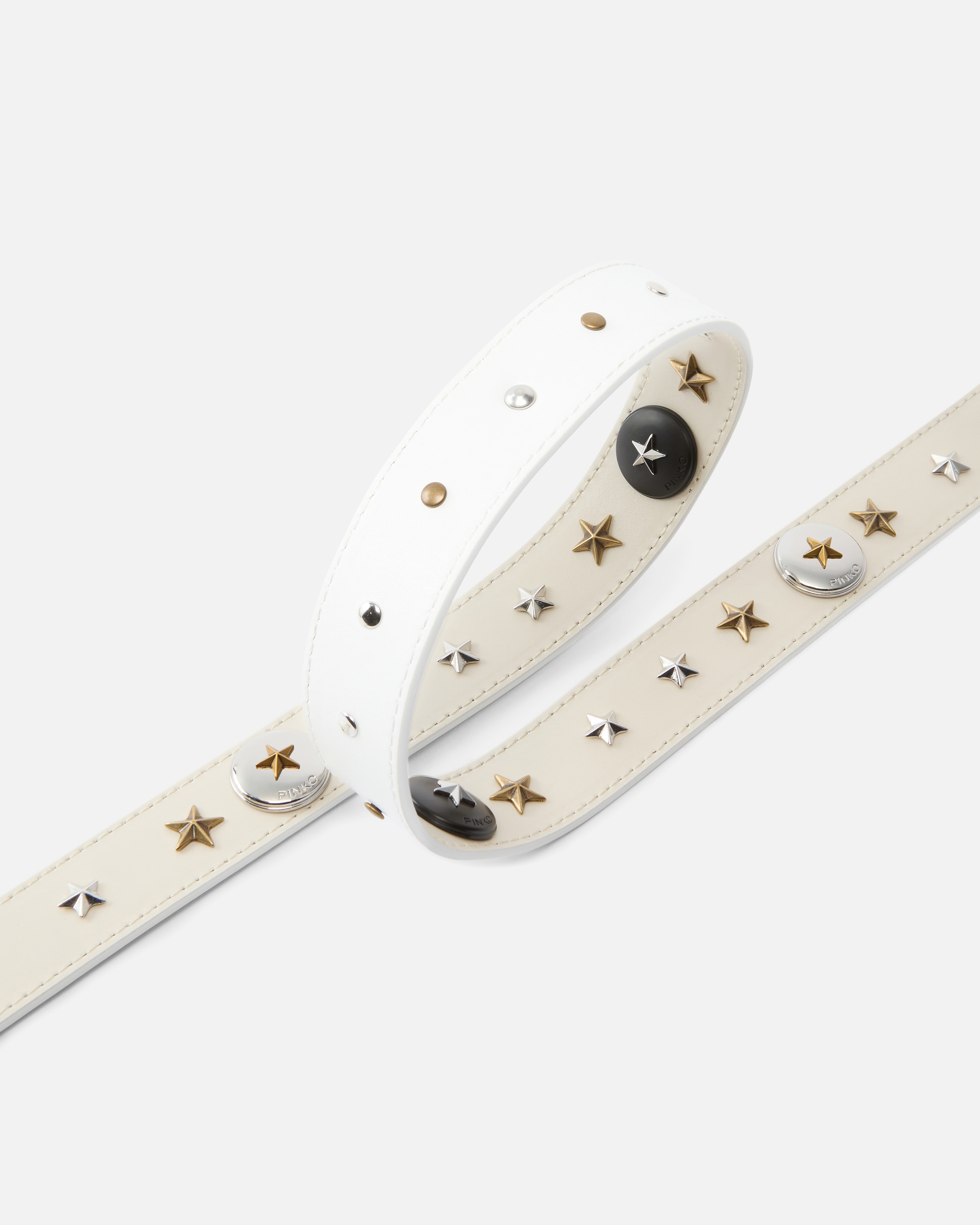 Studded belt 3 cm PINKO White