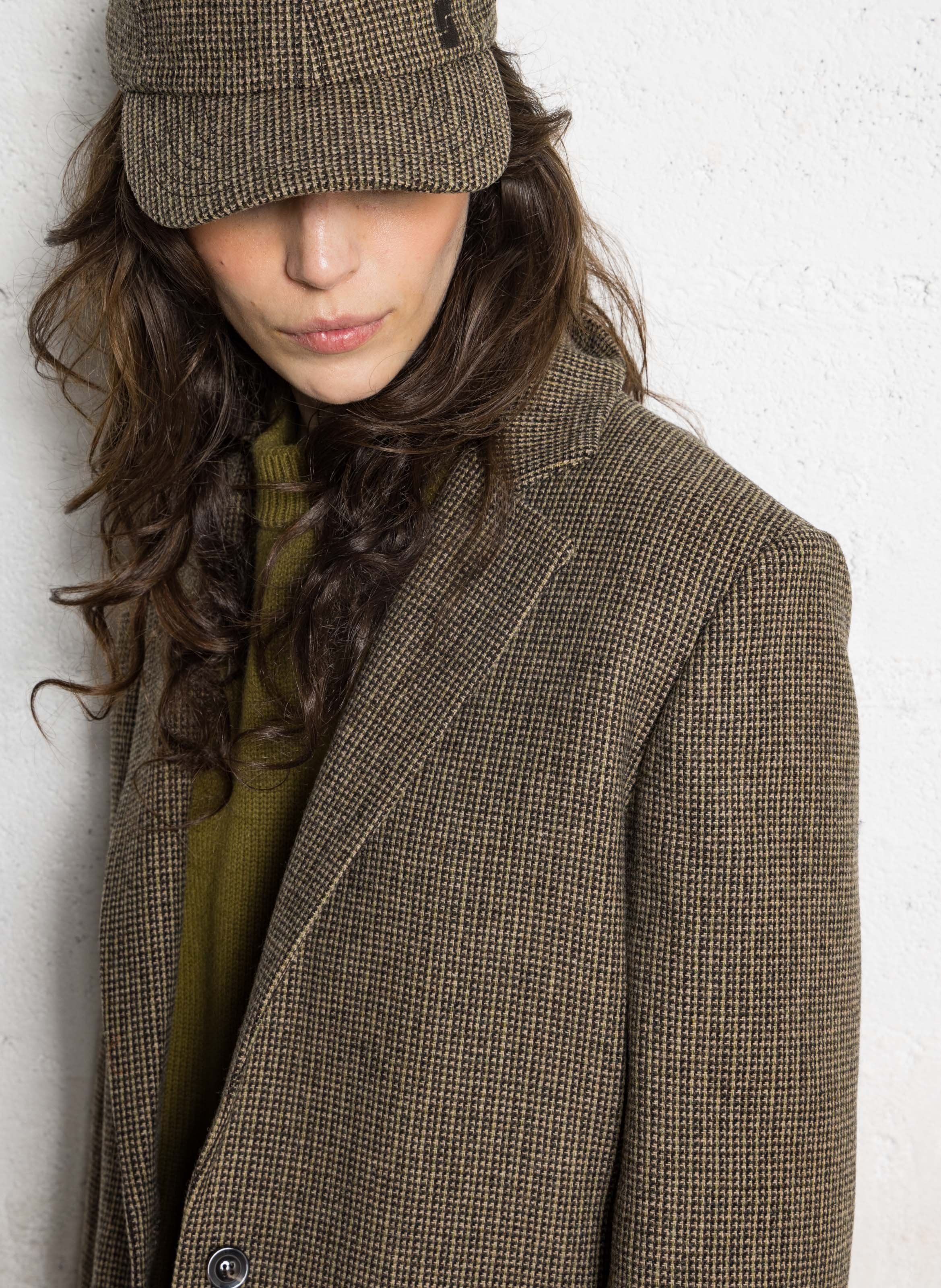 Veste de tailleur droite en laine SOEUR Marron