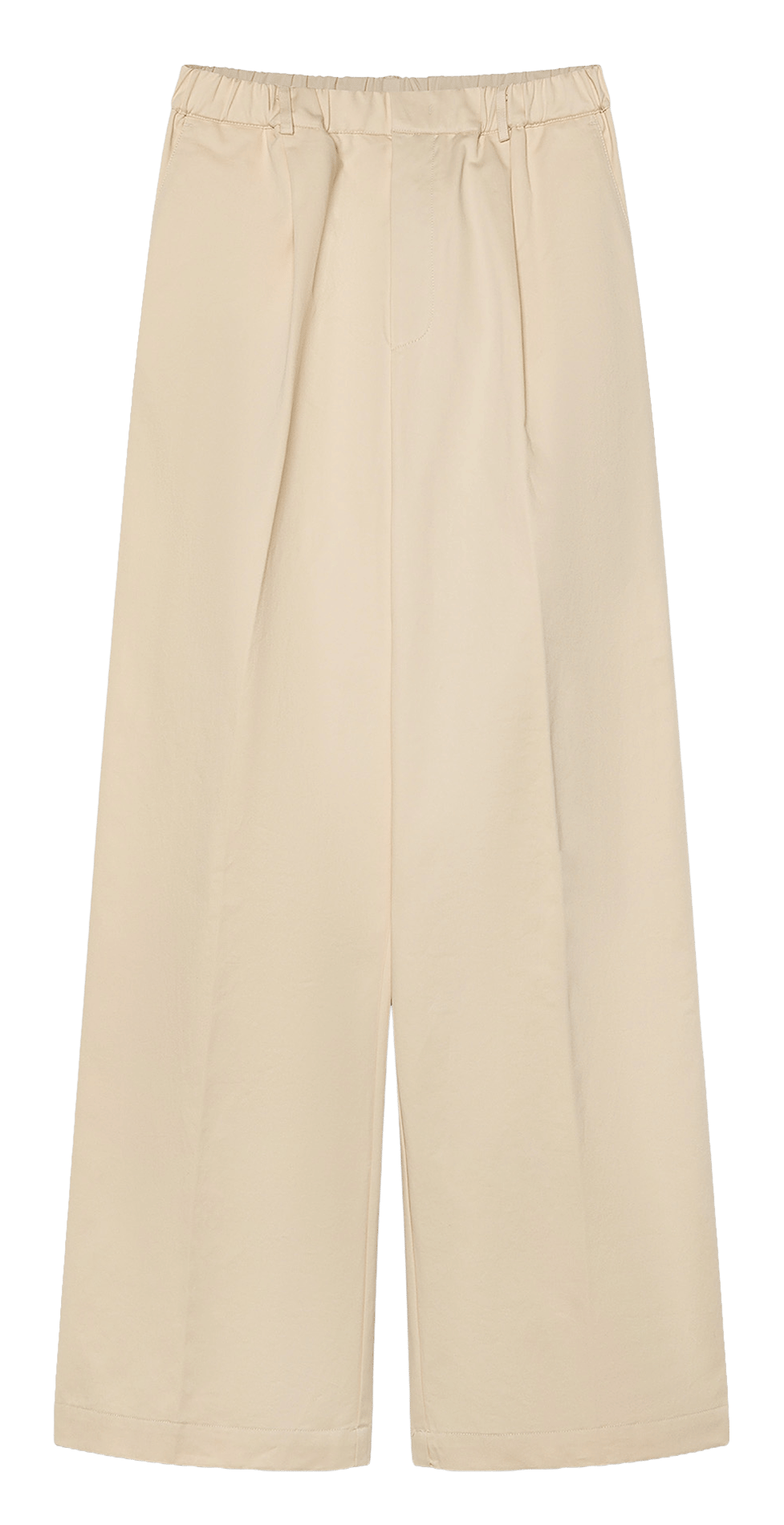 Gerader Hose mit Bundfalten in Uni POMANDERE Weiss