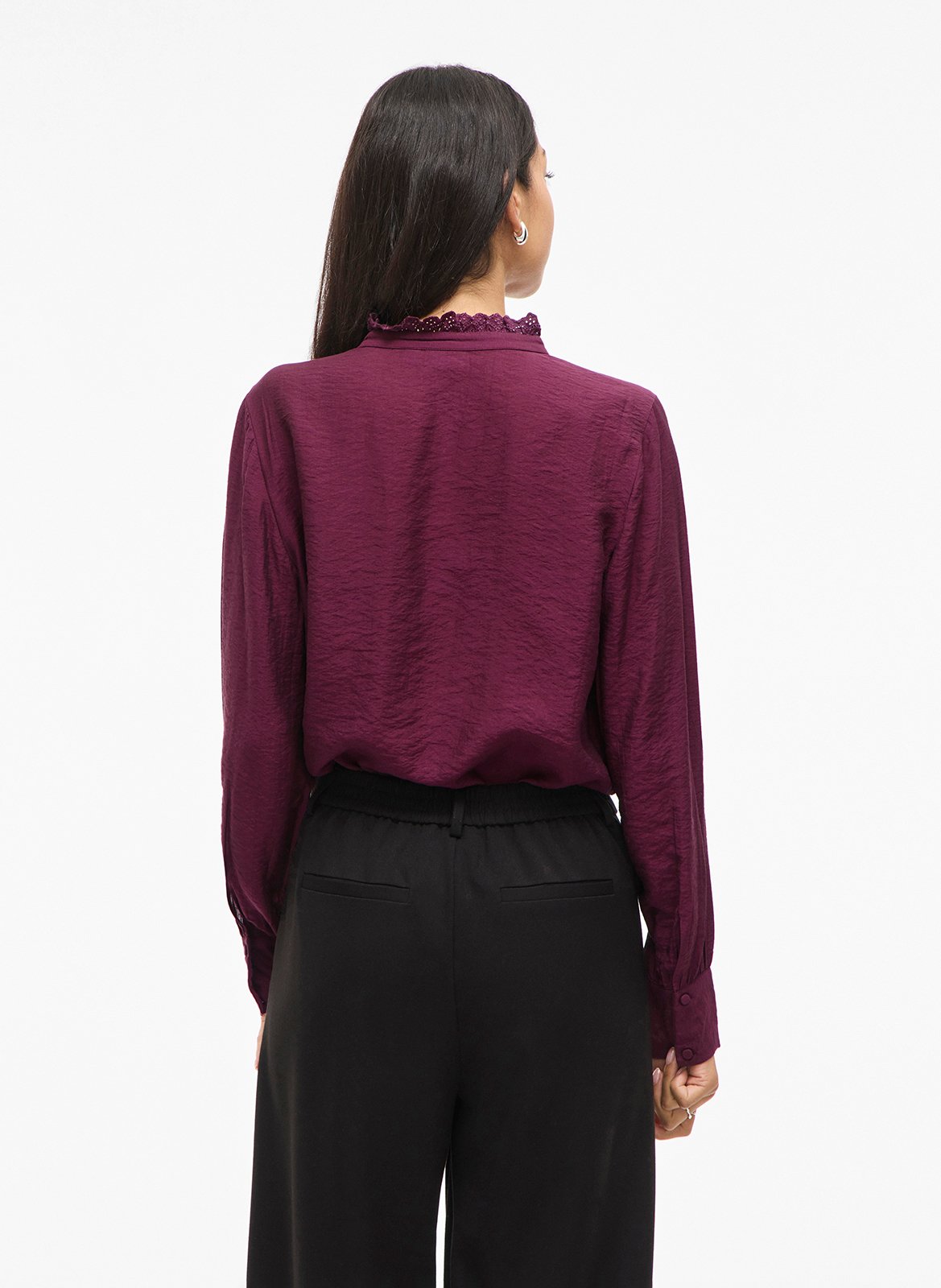 Chemise col montant  VILA Prune