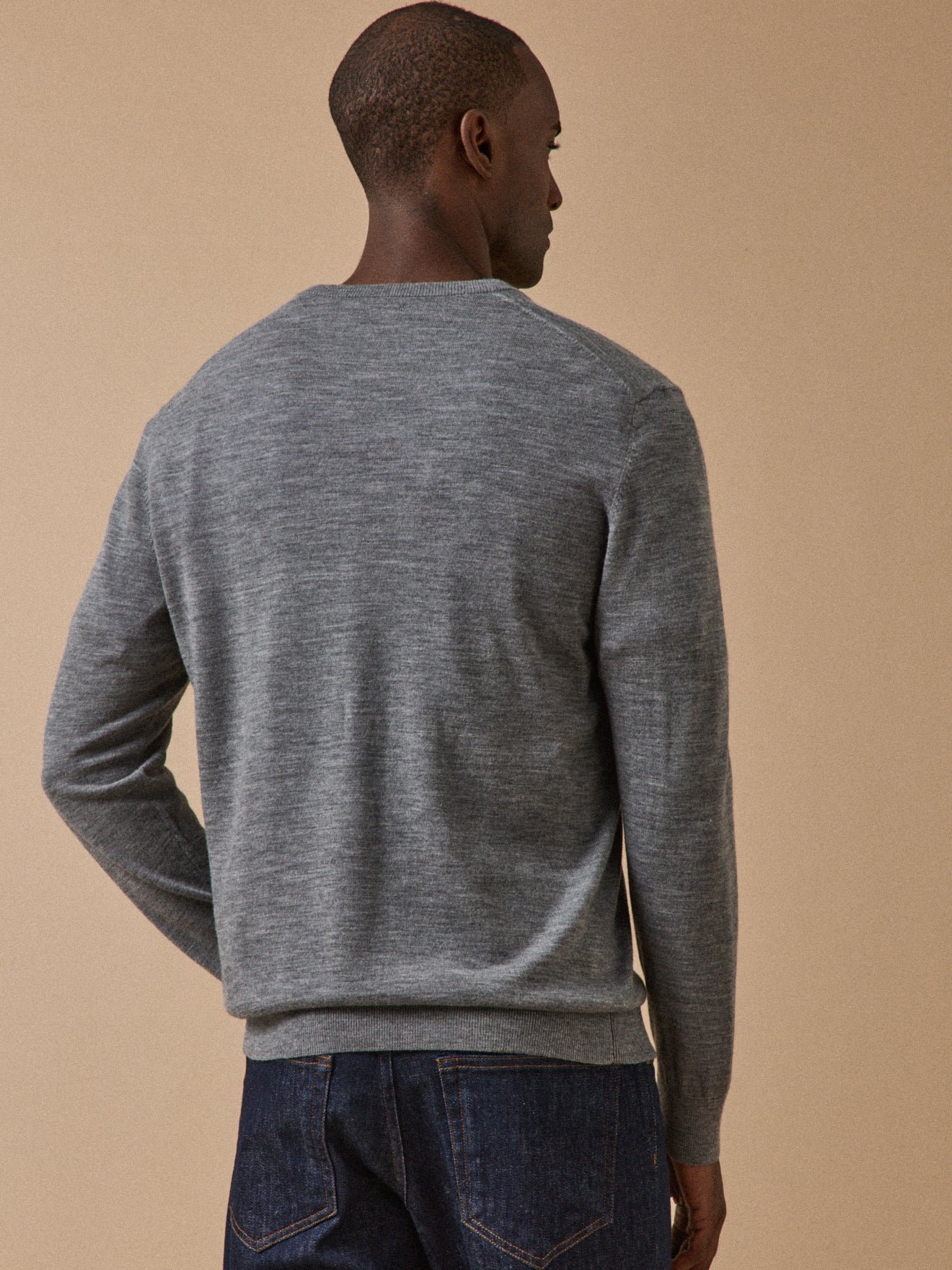 Fine merino wool V-neck sweater CYRILLUS Grey