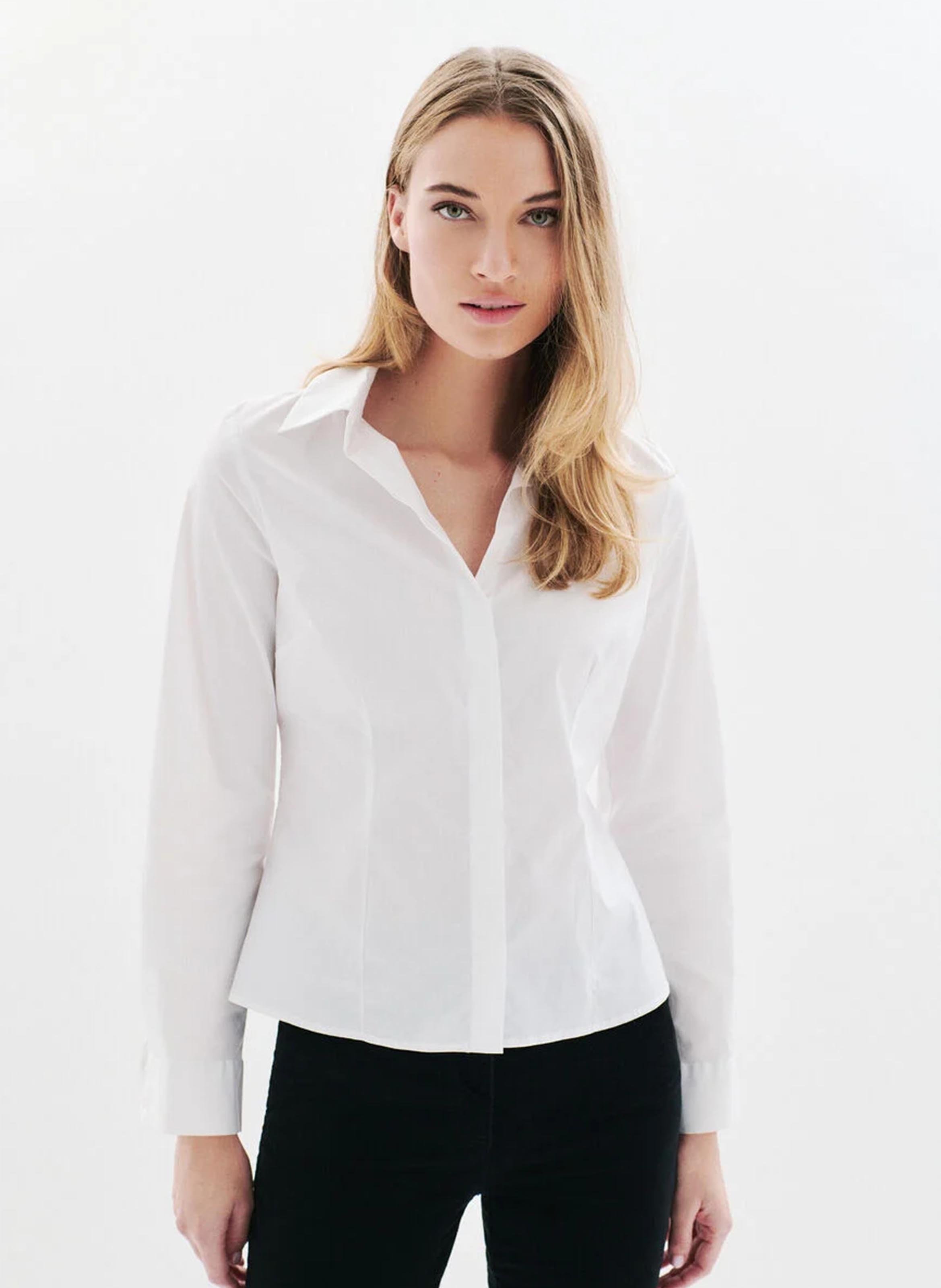 Classic collar in blended cotton CAROLL White