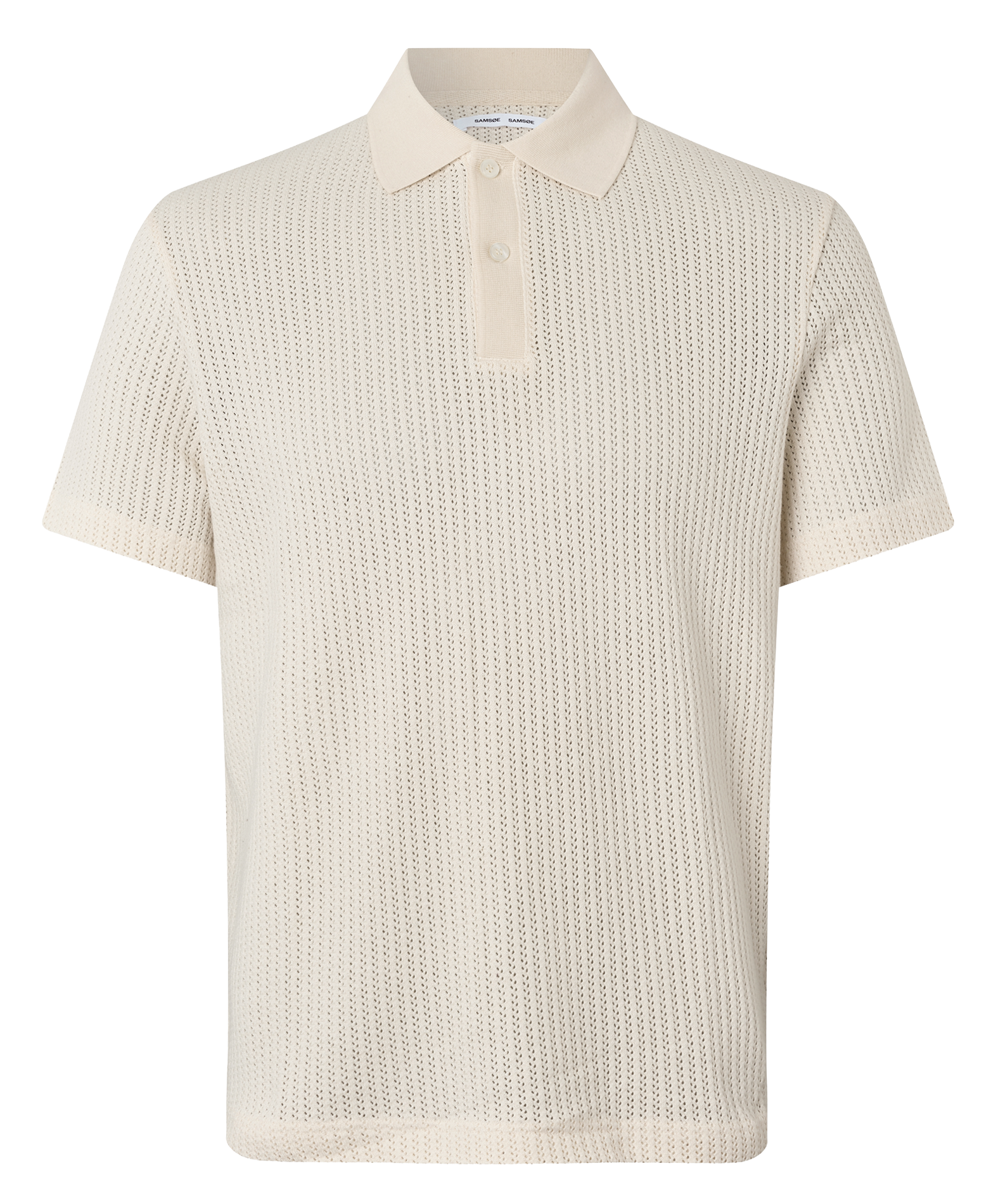 Straight organic cotton polo shirt SAMSOE SAMSOE White