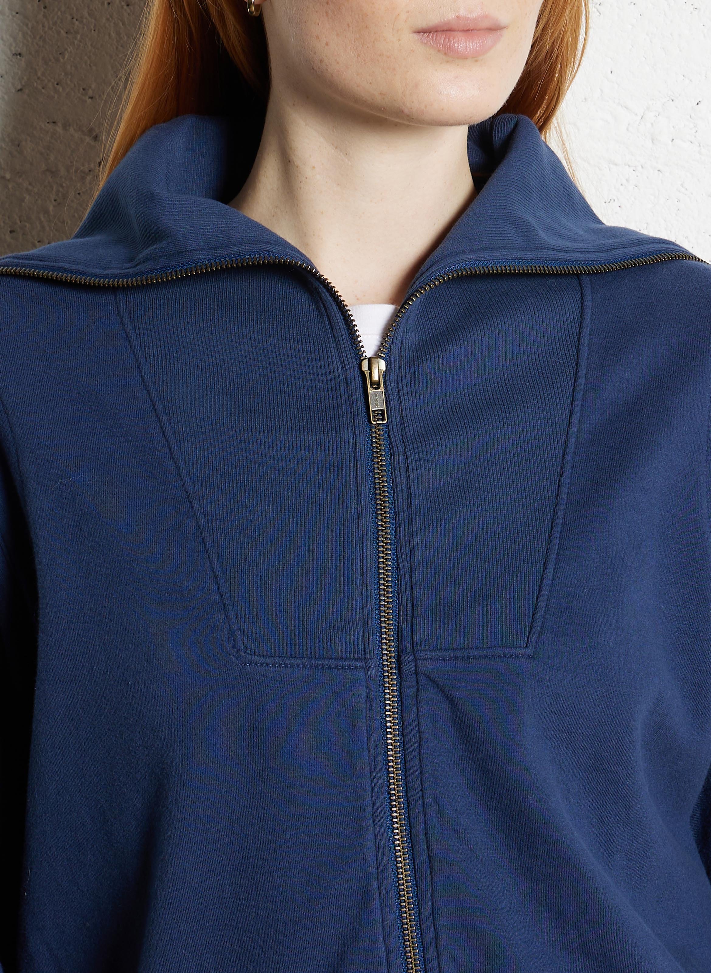 Straight high-neck organic cotton sweatshirt LEON & HARPER Blue
