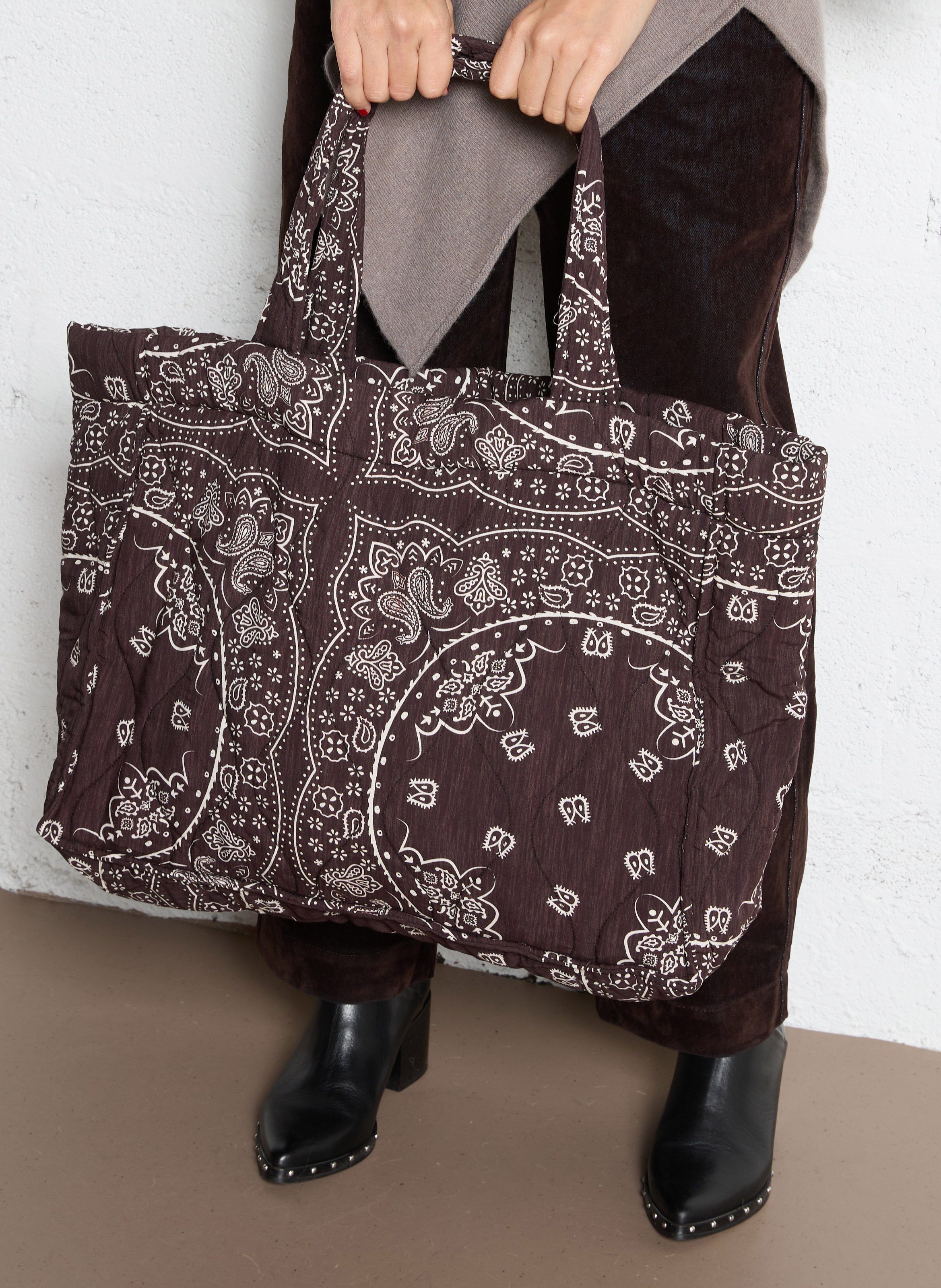 Gepolsterte Tragetasche mit Muster AOKYANOS Braun