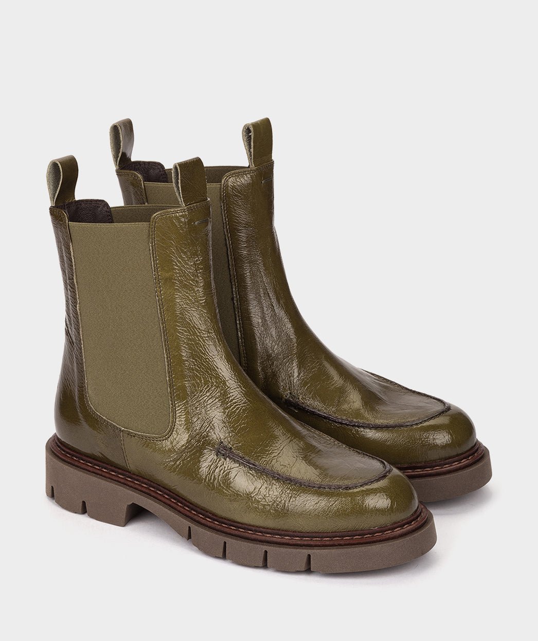 Green patent leather ankle boots PEDRO MIRALLES Green