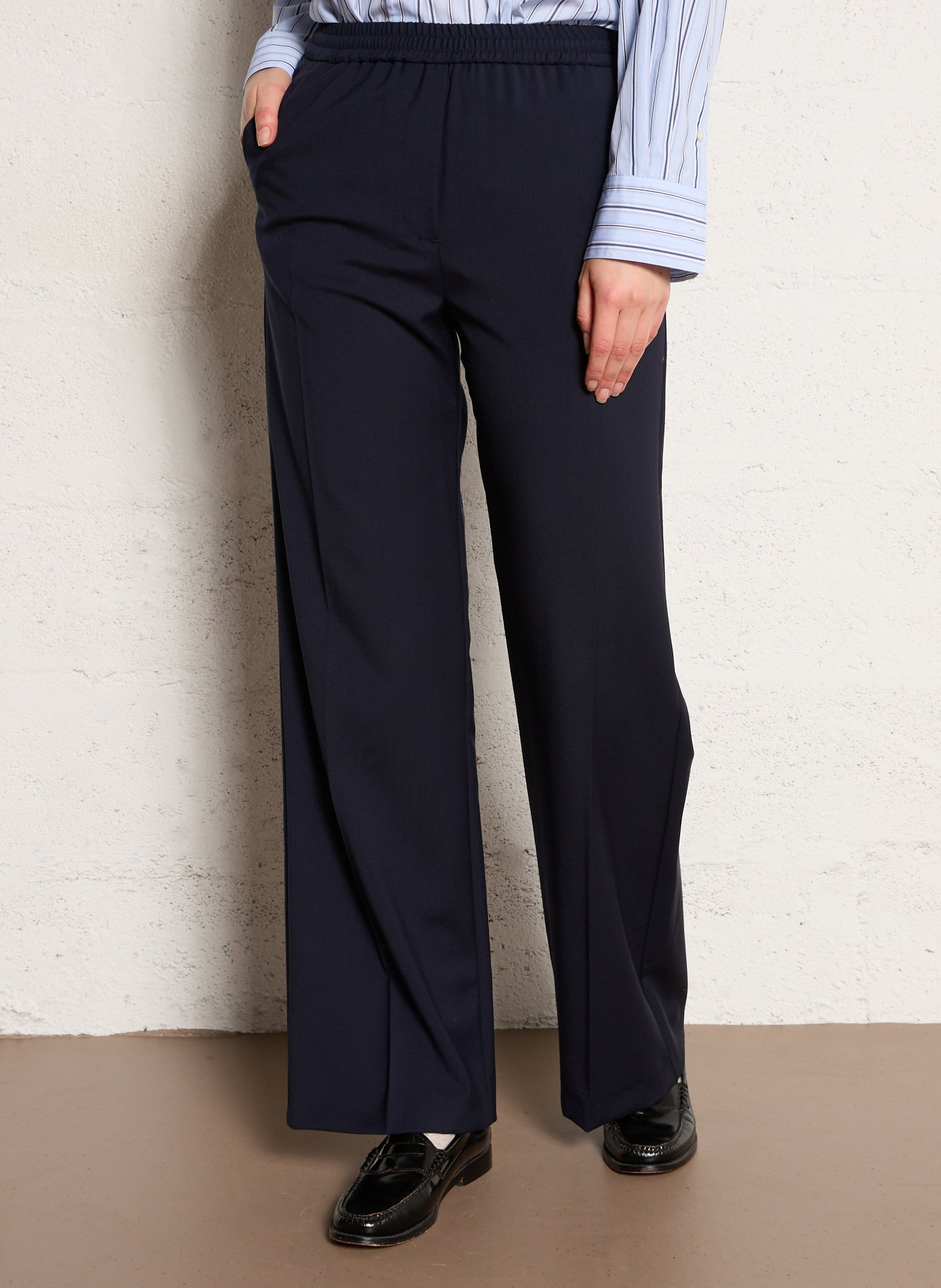 Wide woollen trousers MAX MARA WEEK END Blue