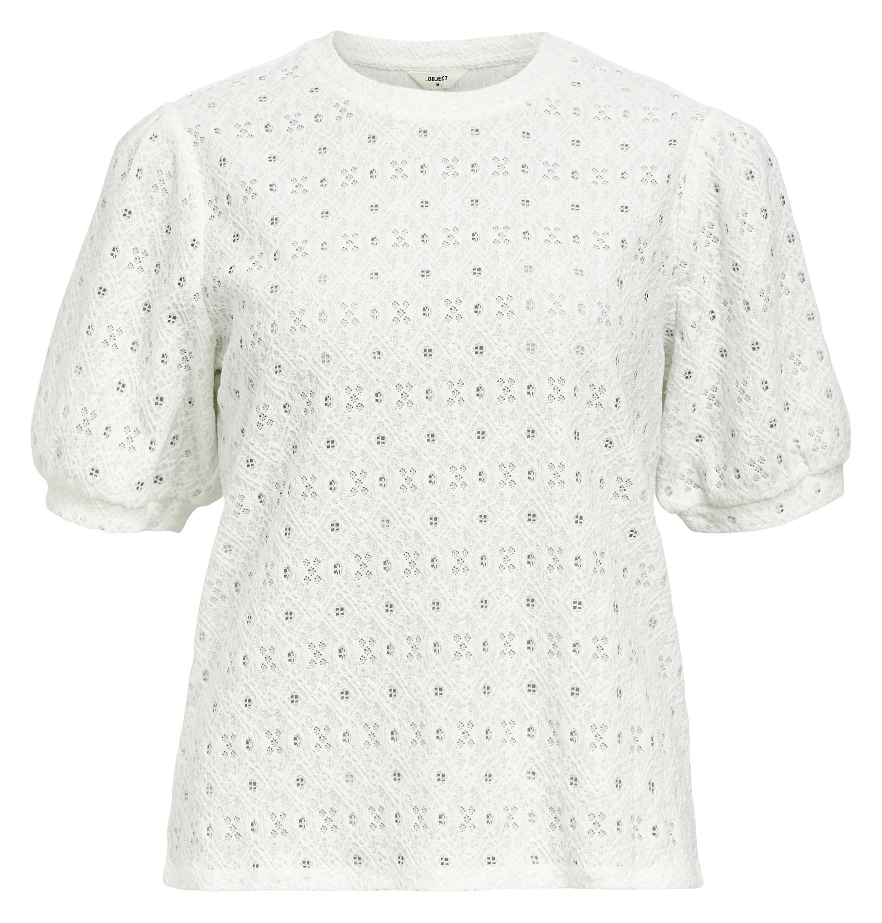 Straight-cut lace top OBJECT Beige