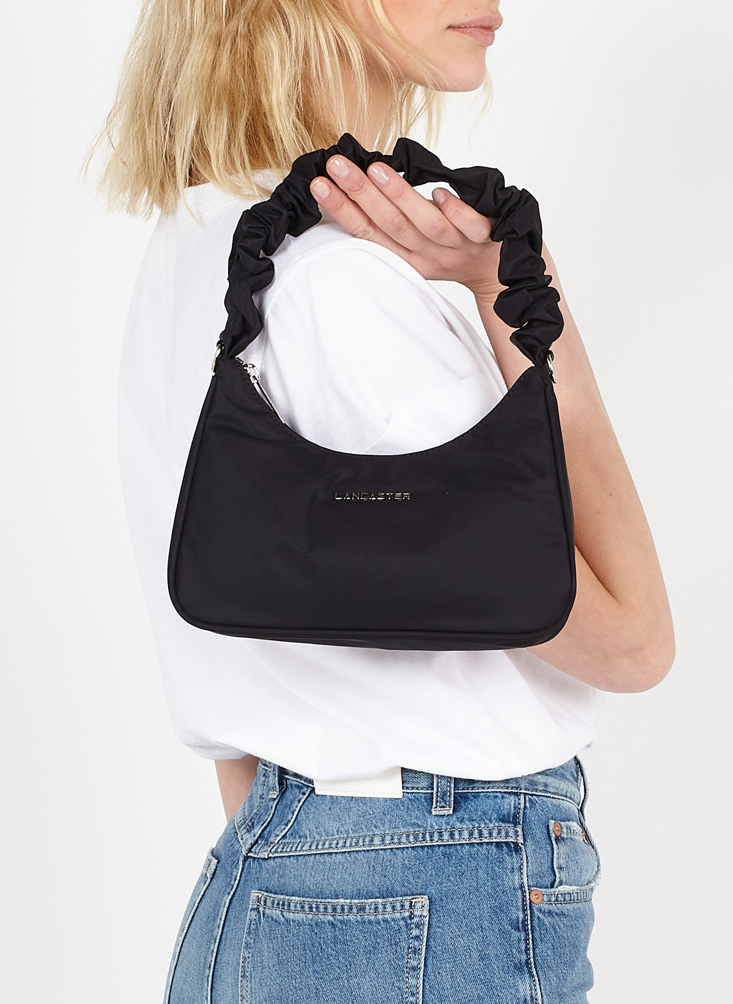 Baguette-Schultertasche LANCASTER PARIS Schwarz