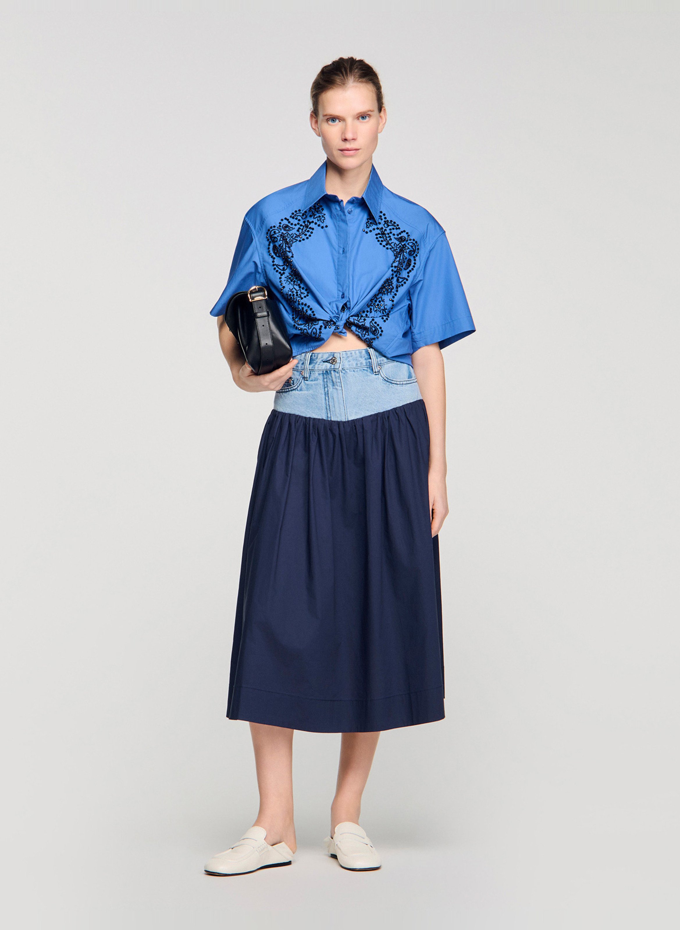 Blouse met klassieke kraag SANDRO Blauw