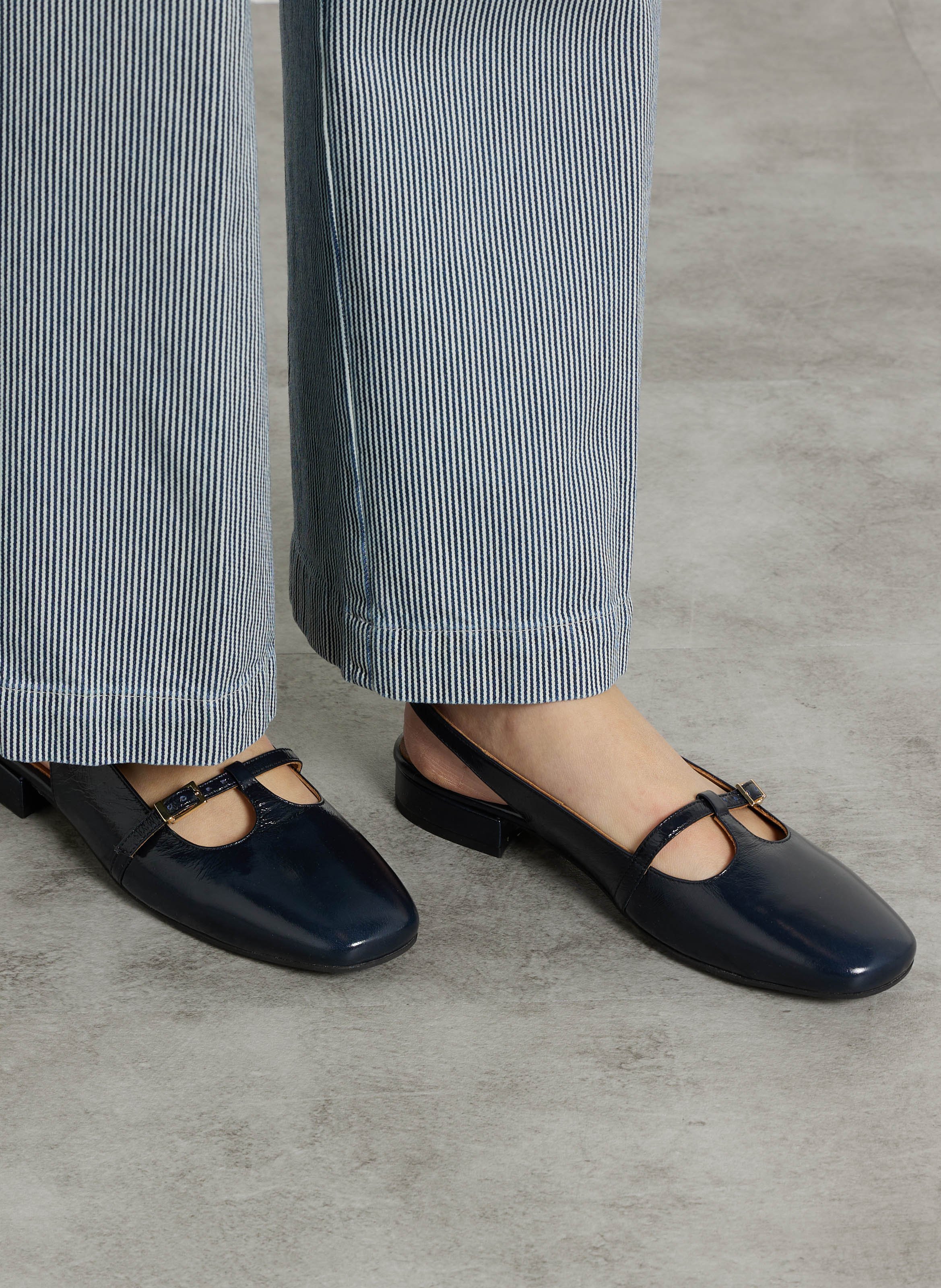 Patent leather babies slingback MELLOW YELLOW Blue