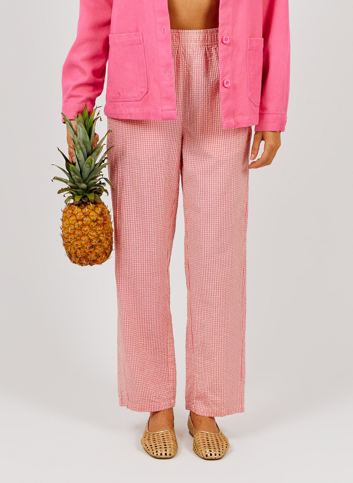 Rechte katoenen broek A.P Roze