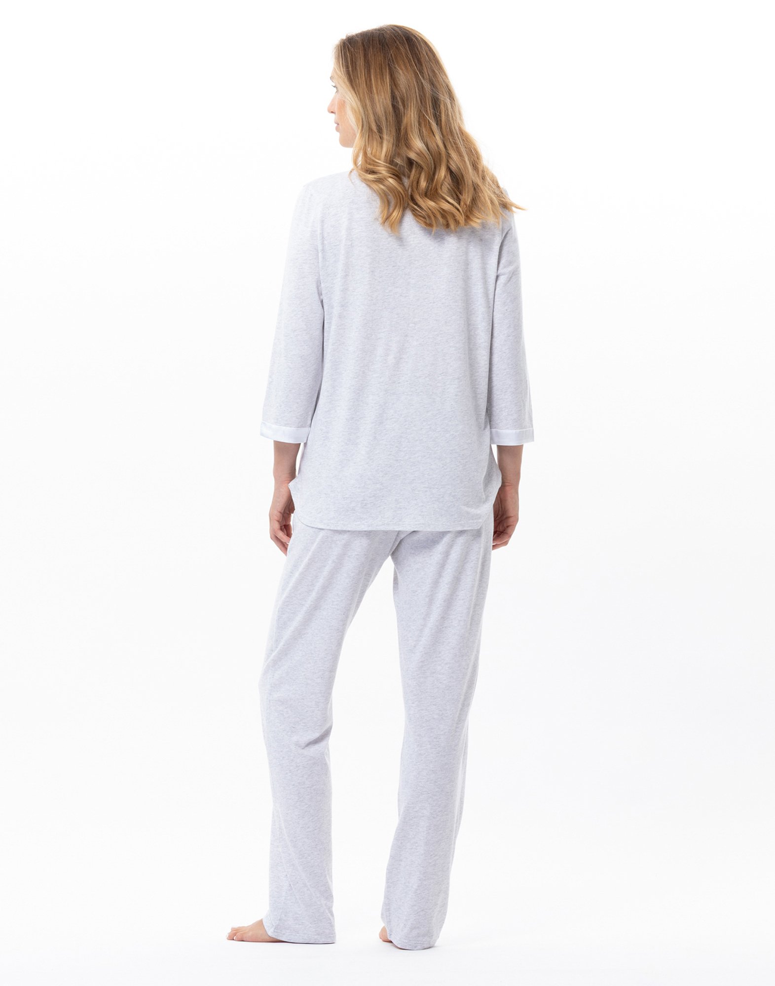 Buttoned cotton modal pajamas LE CHAT Grey