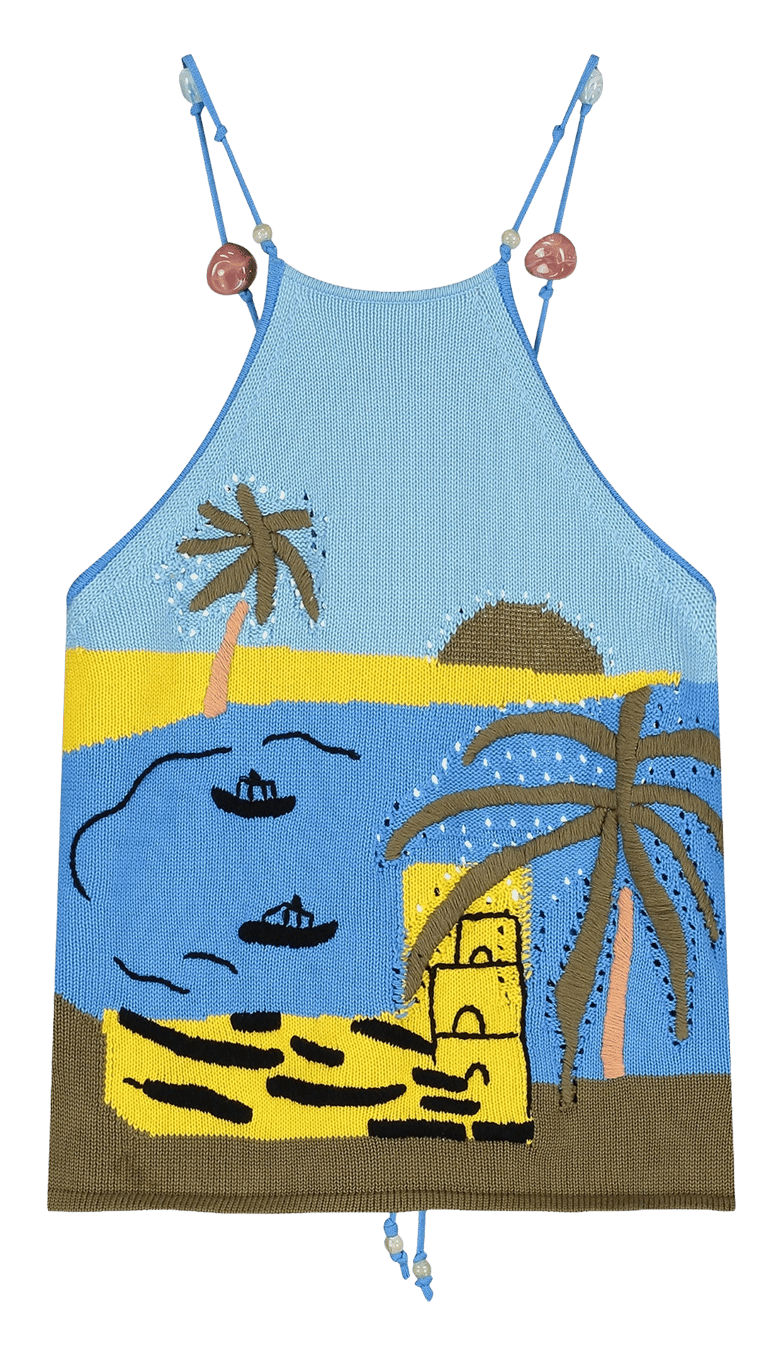 Embroidered cotton crop top FABIENNE CHAPOT Multicolored