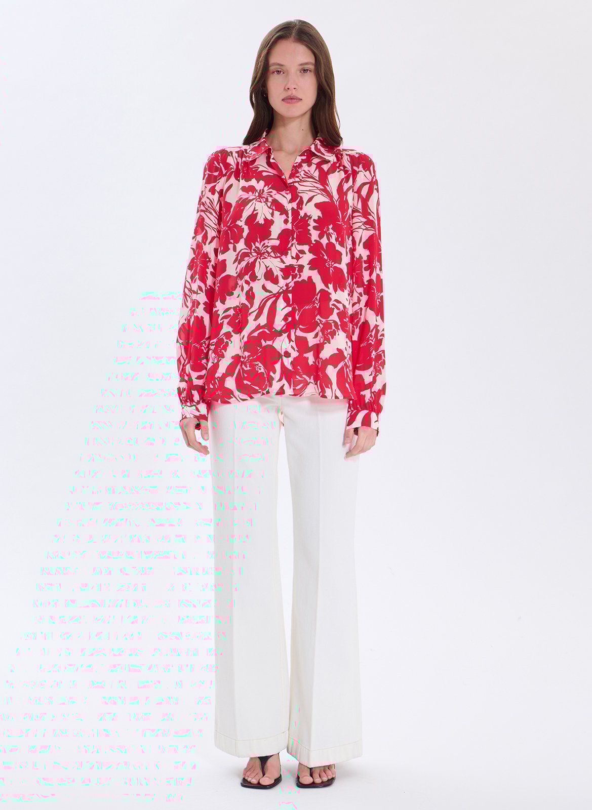 Chemise ample fluide à motifs ZAPA Rouge