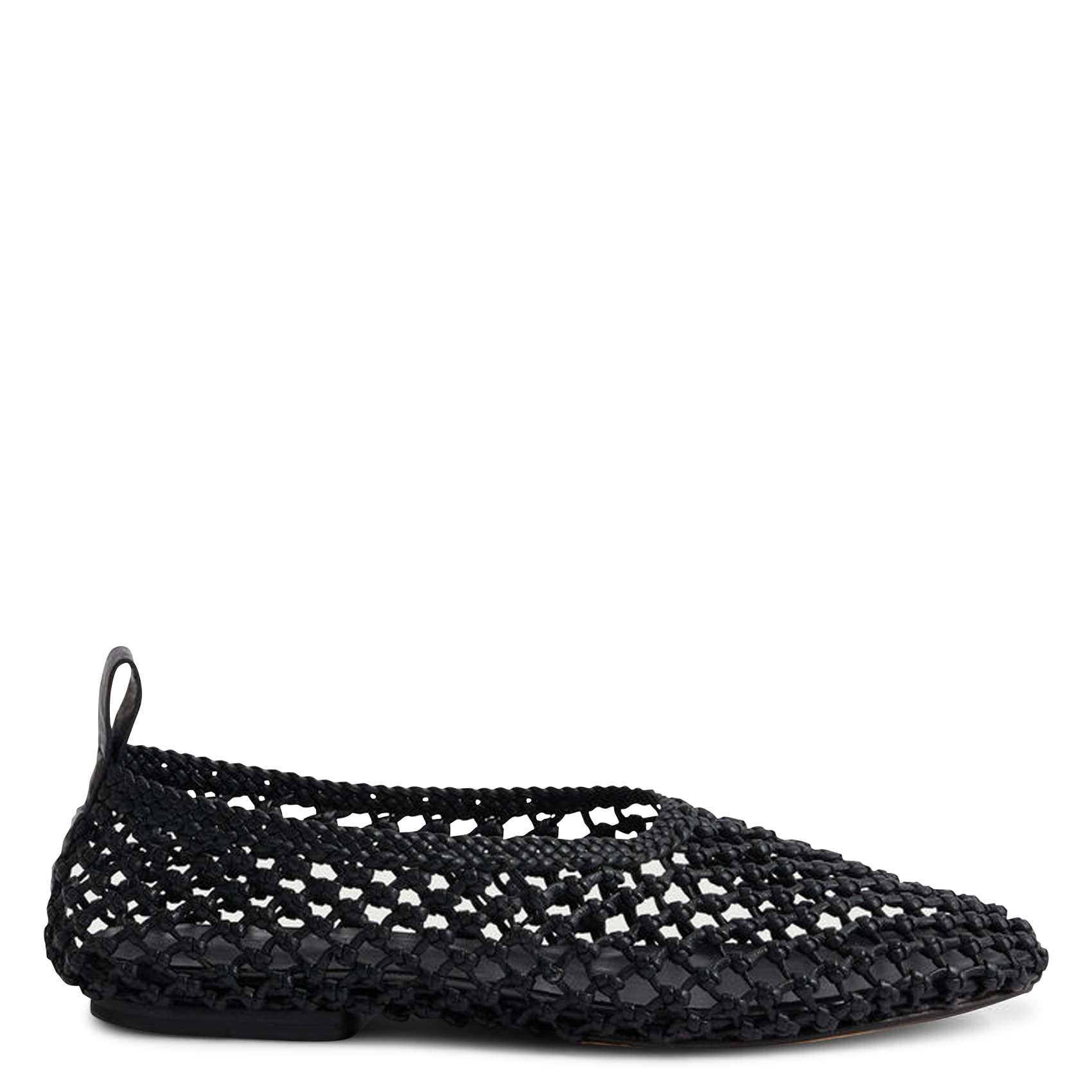 Gevlochten leren ballerina's SOEUR Zwart