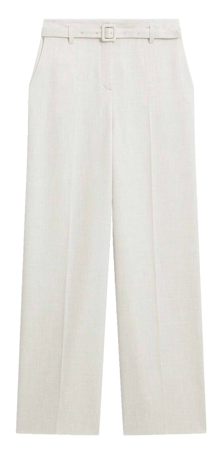 Pantalon tailleur large ceinturé uni  CAROLL Beige