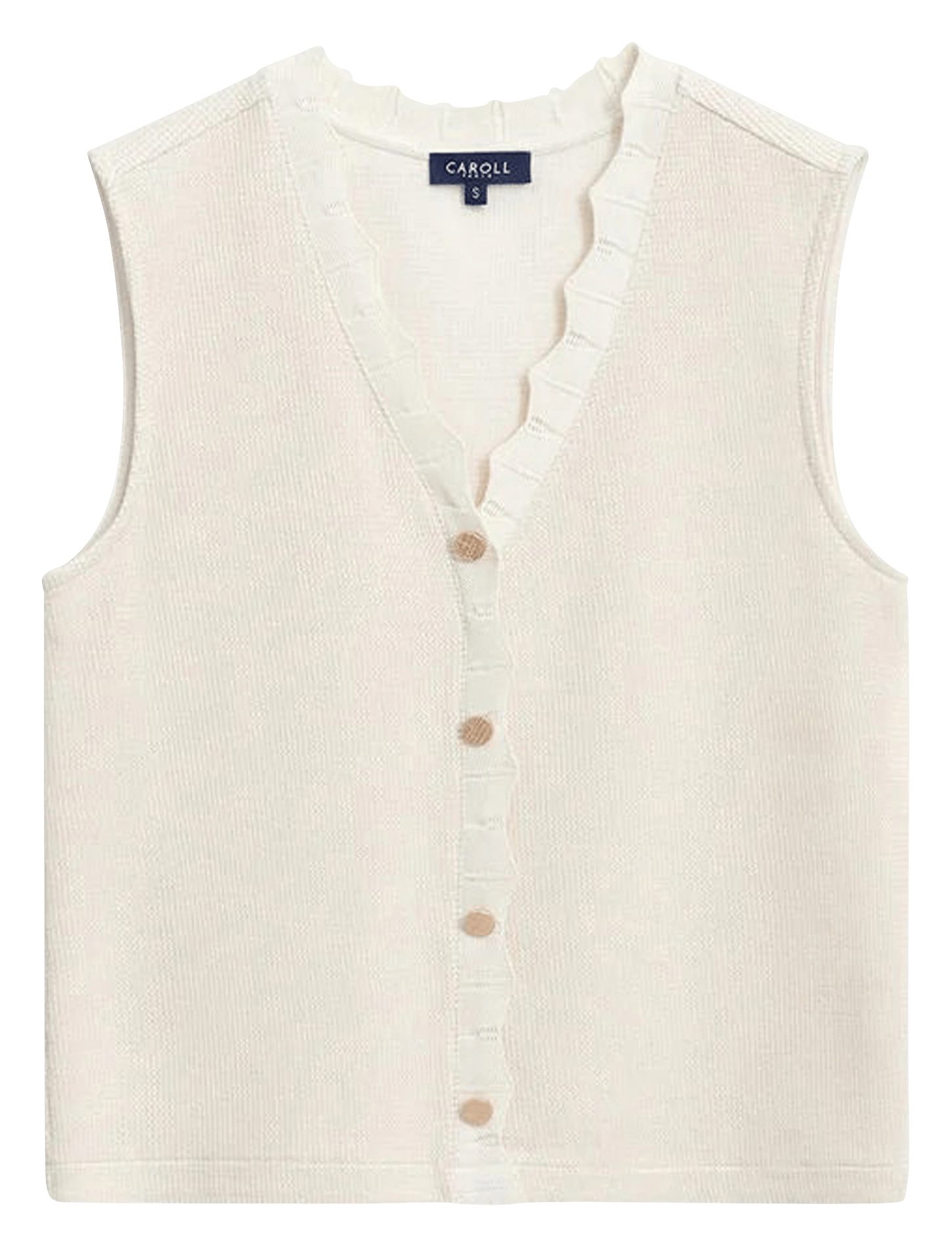 Darjee - Strickjacke mit V-Ausschnitt, Baumwoll-Mix CAROLL Beige