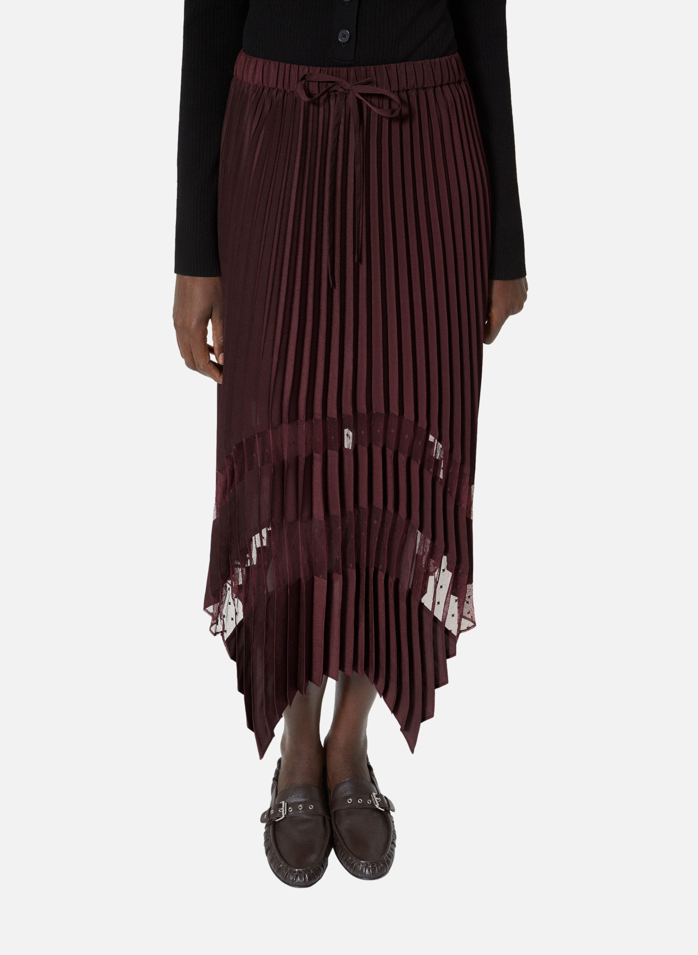 Long pleated skirt THE KOOPLES Red
