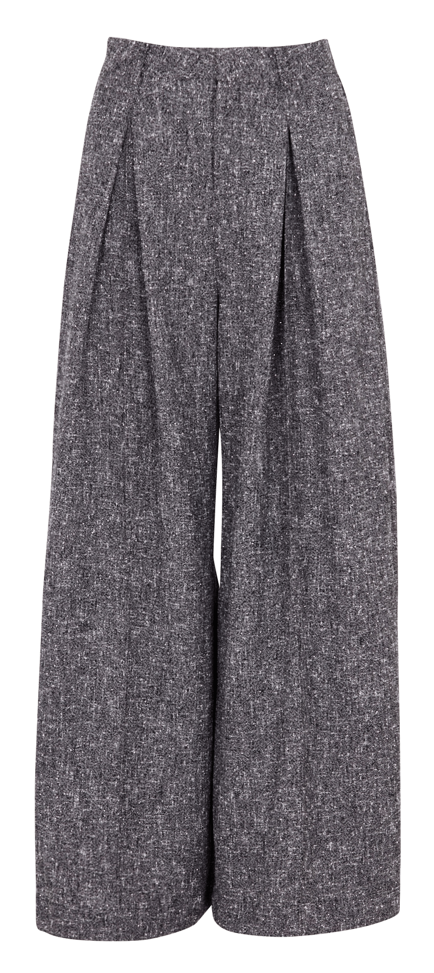 Weite High-Waist Glanzhose SUNCOO Schwarz