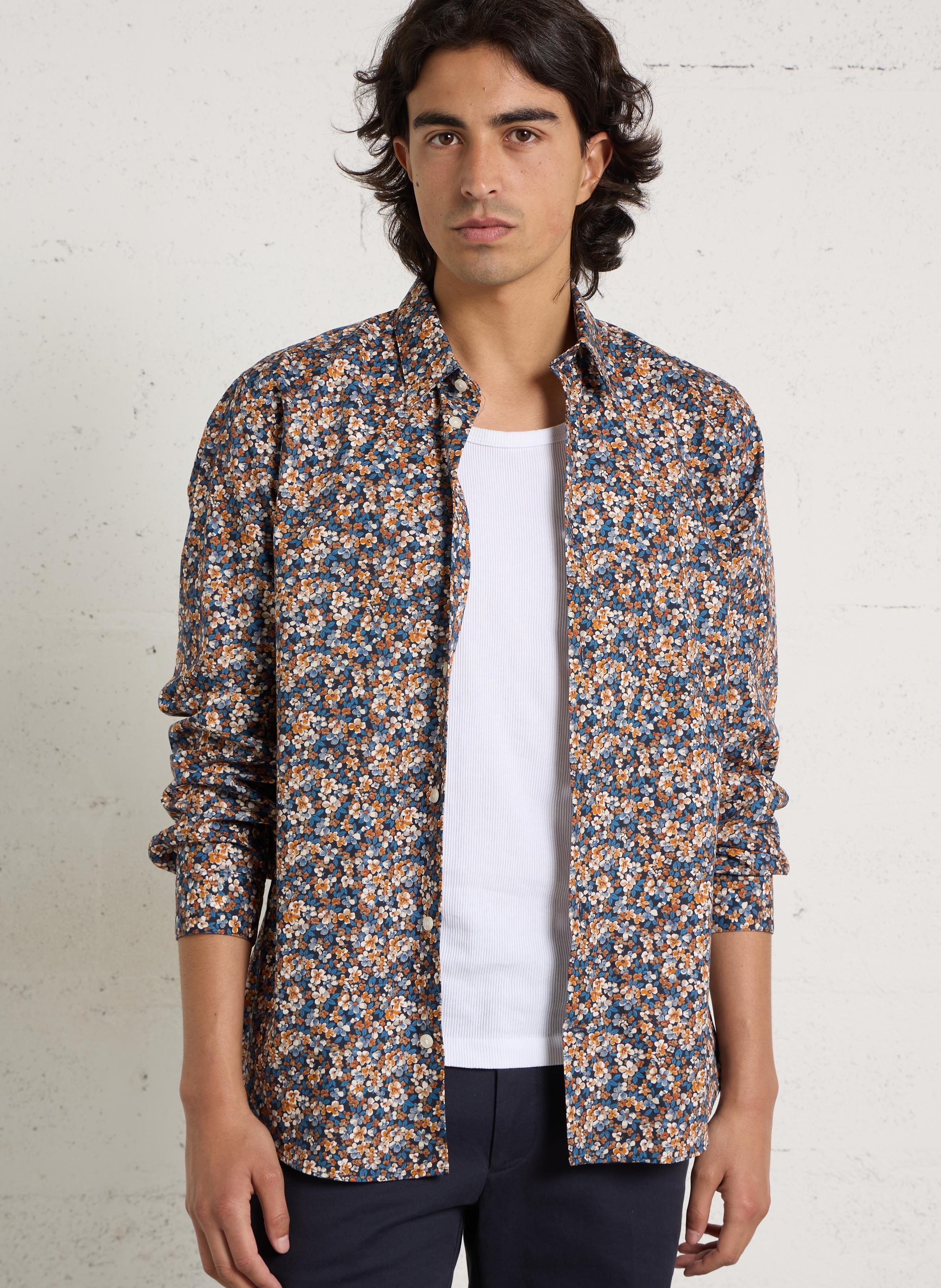 Chemise slim en coton AU PRINTEMPS PARIS Multicolore