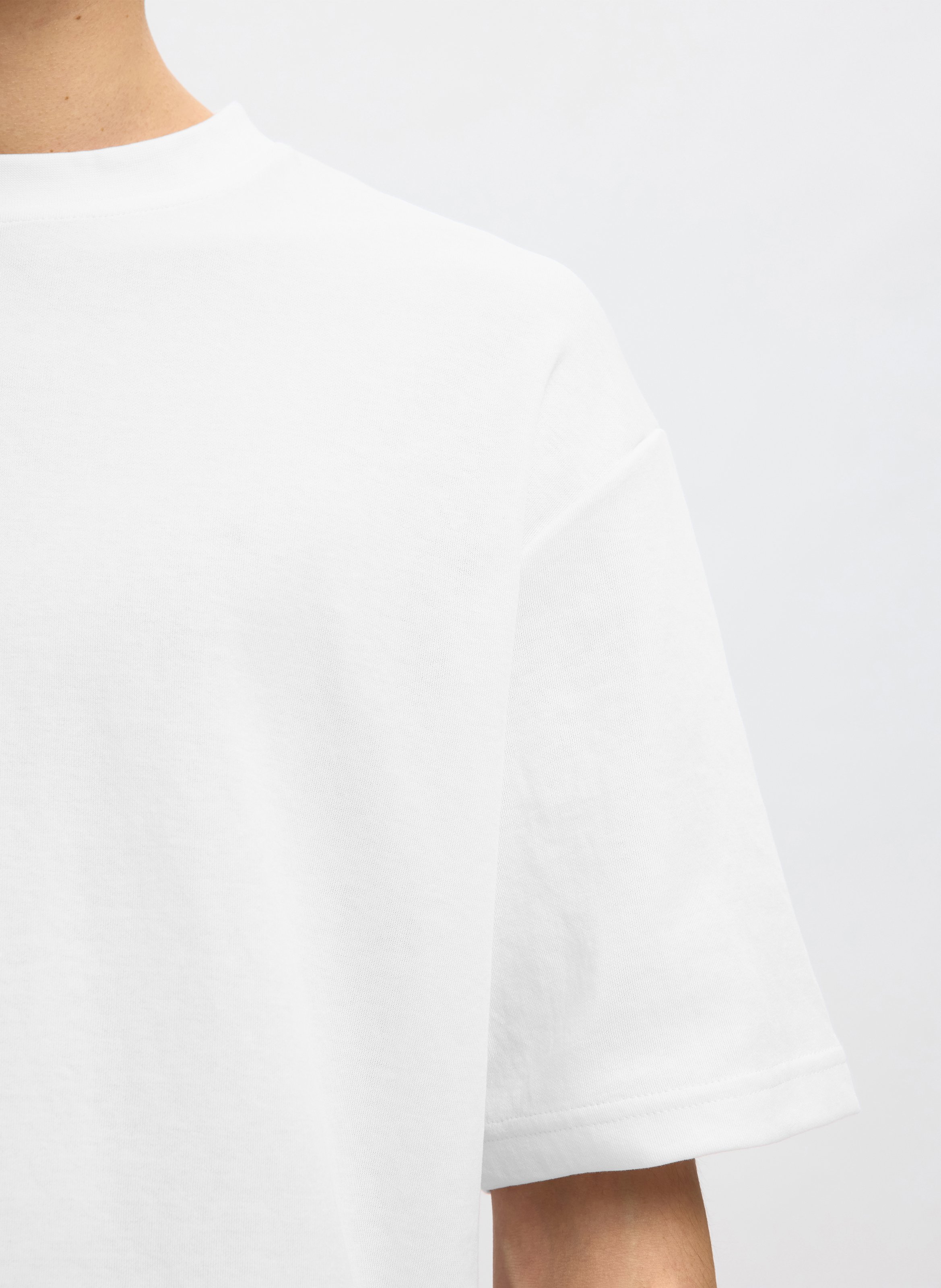 Oversize T-Shirt aus Bio-Baumwollmischung SELECTED Weiss