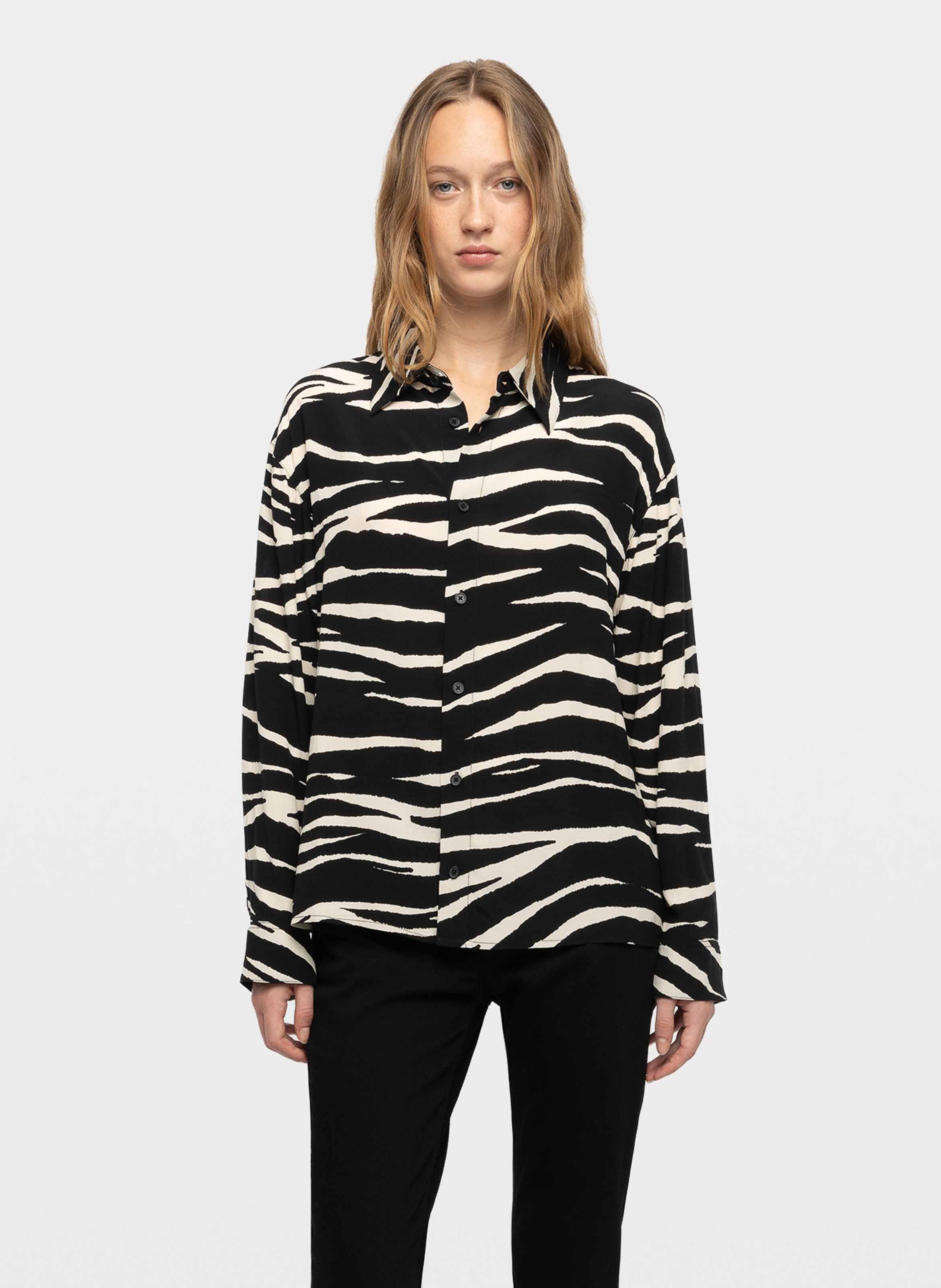 Chemise droite zébrée  ZADIG&VOLTAIRE Noir