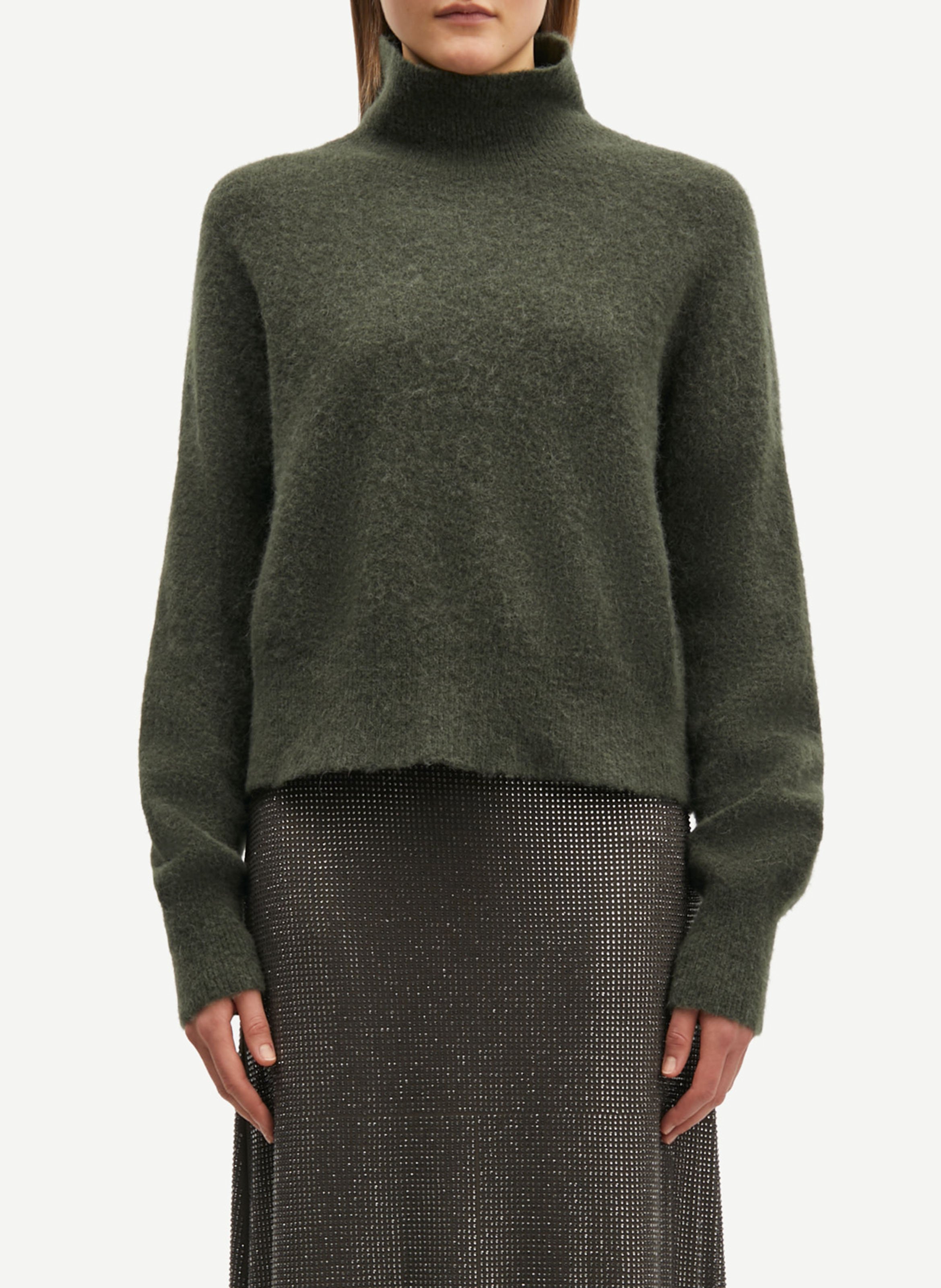 High-neck alpaca- and merino wool-blend sweater SAMSOE SAMSOE