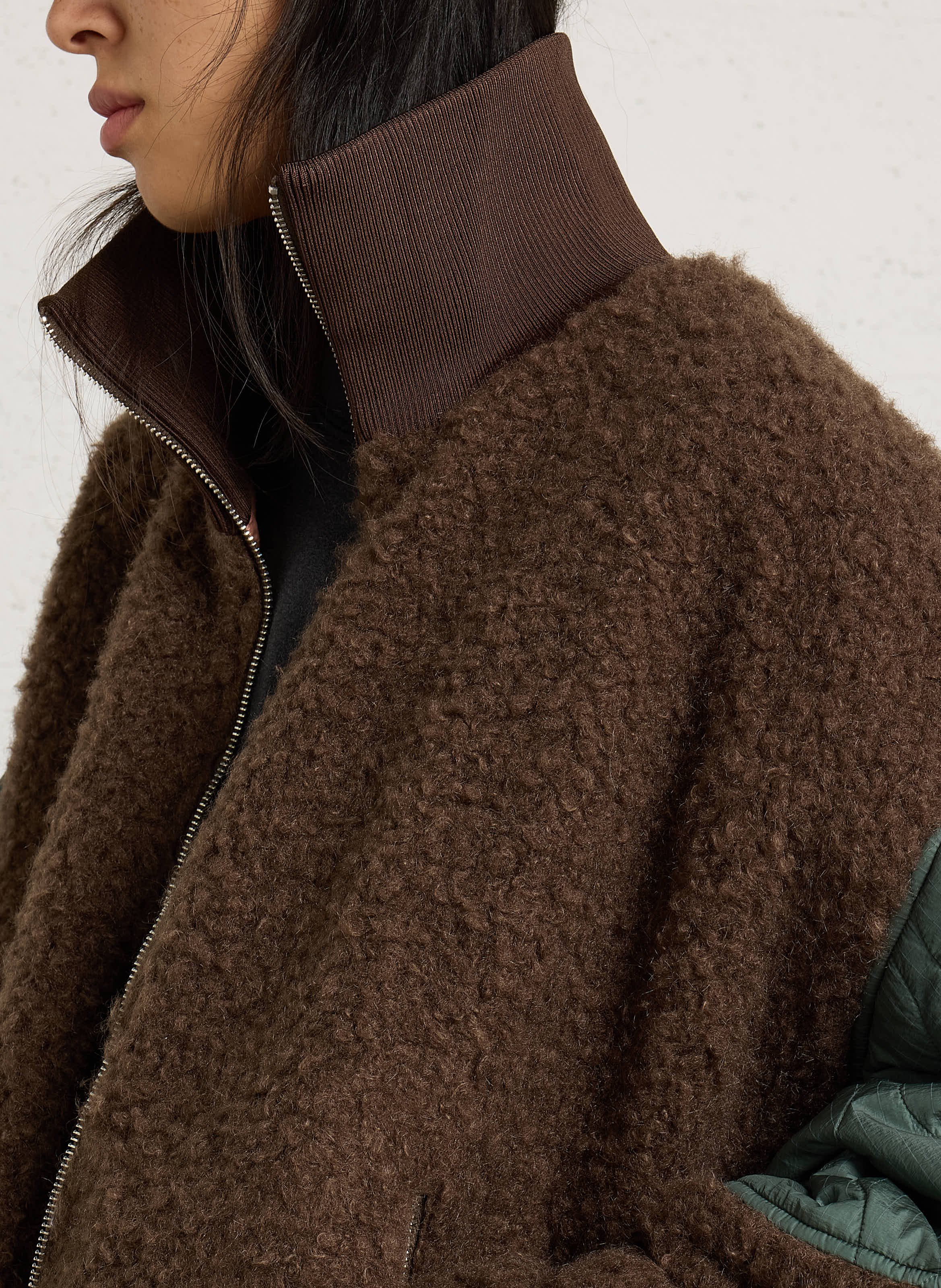 Weite Zweimaterialjacke BELLEROSE Braun