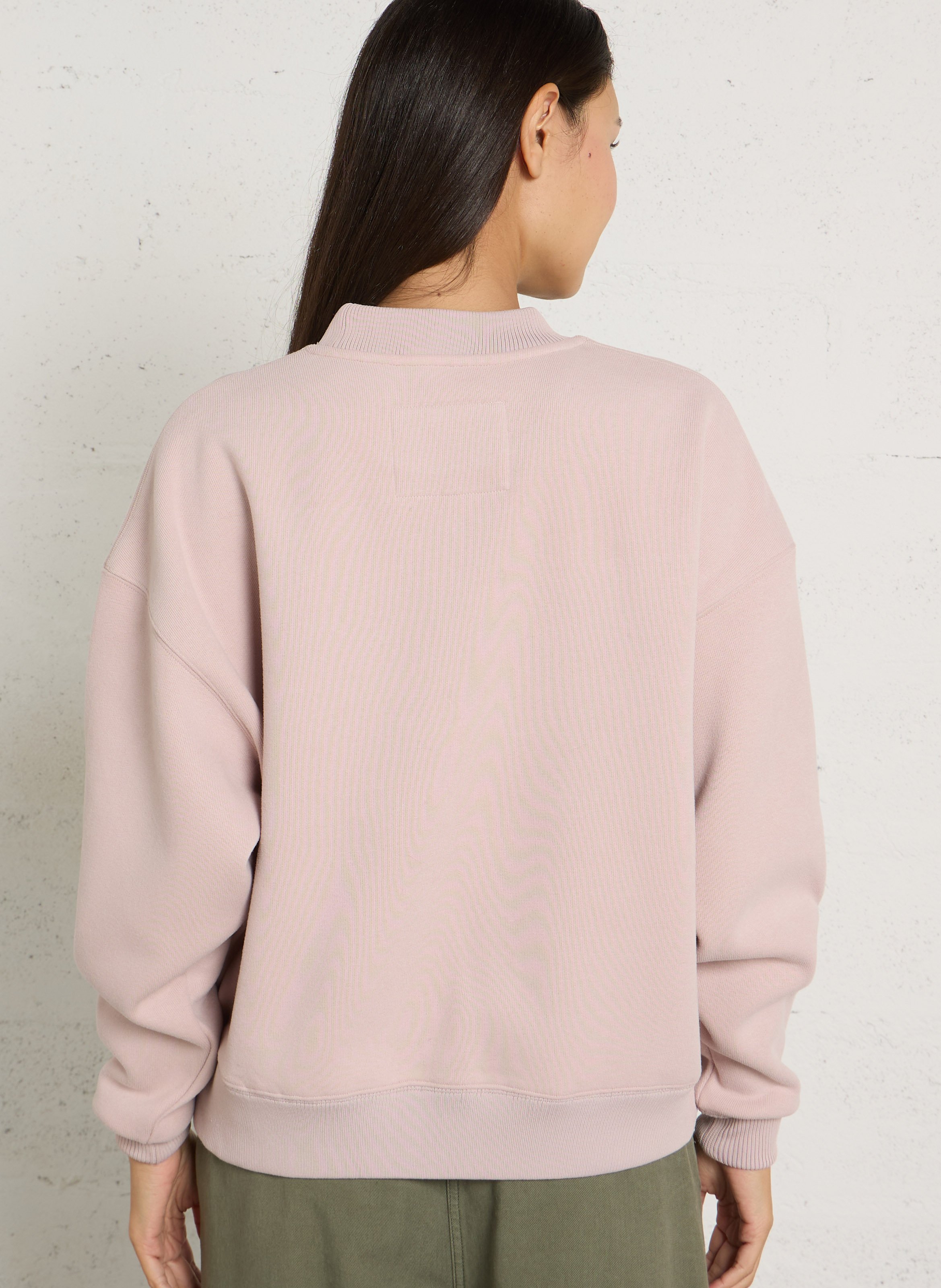 Loose-fit round-neck cotton blend sweater BELLEROSE Pink