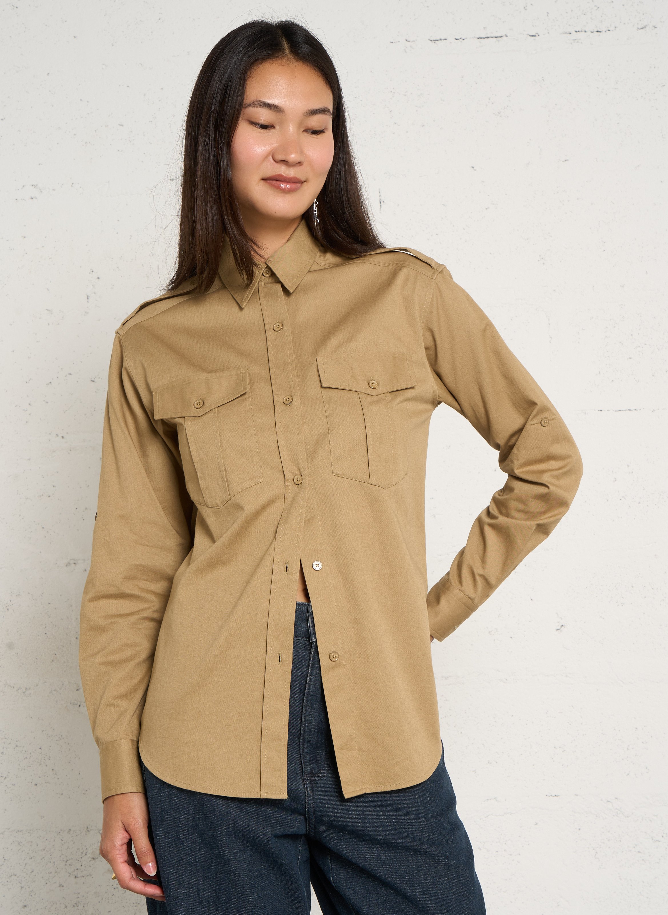 Recht katoenen overhemd LAURENCE BRAS Beige