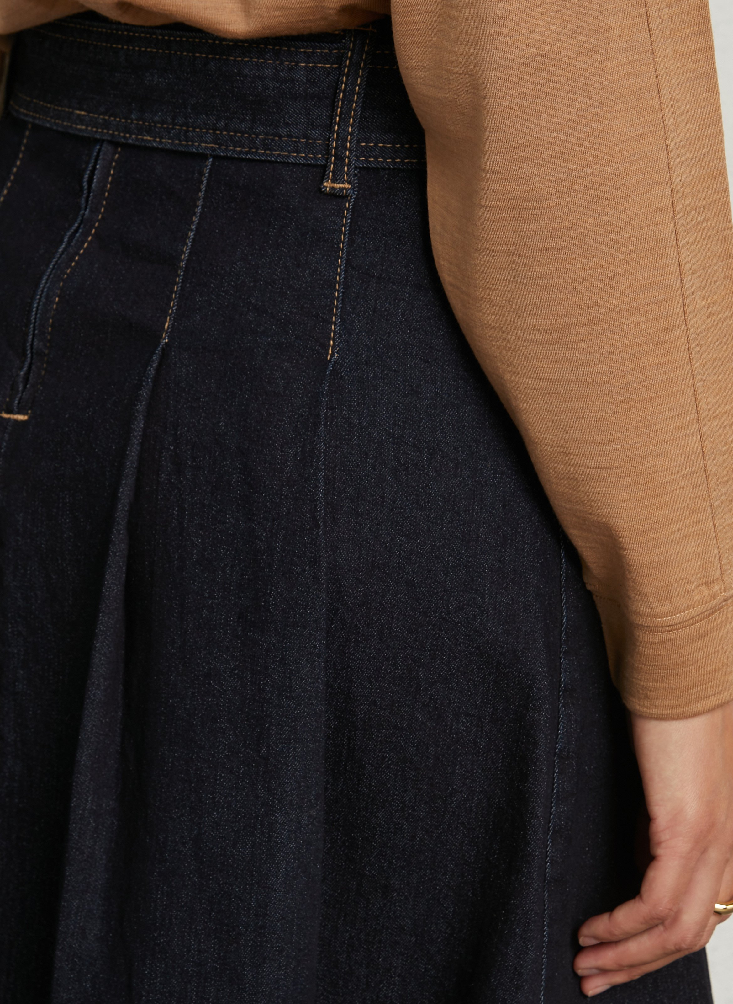 Ausgestellter Denim-Rock aus Baumwollmischung MAISON 123 Blau