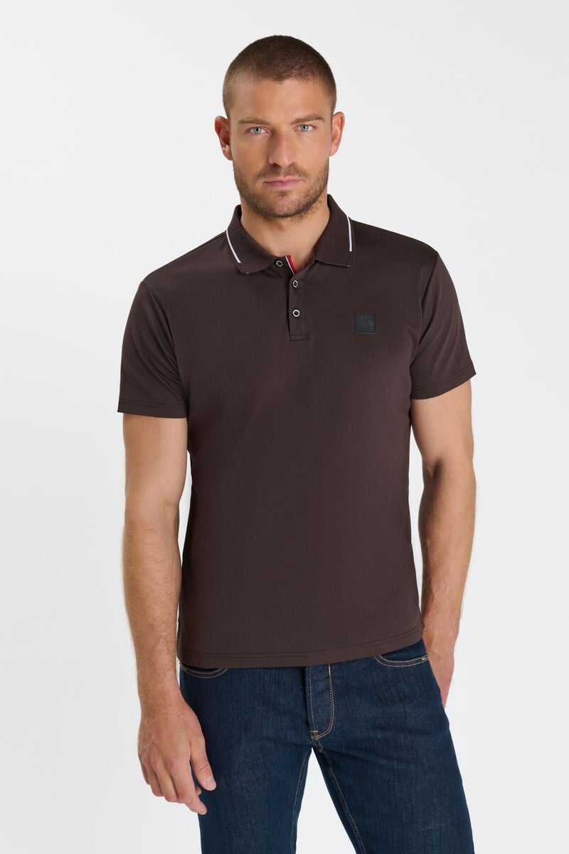 Button-Down Shirt-Collar Polo LE TEMPS DES CERISES Brown
