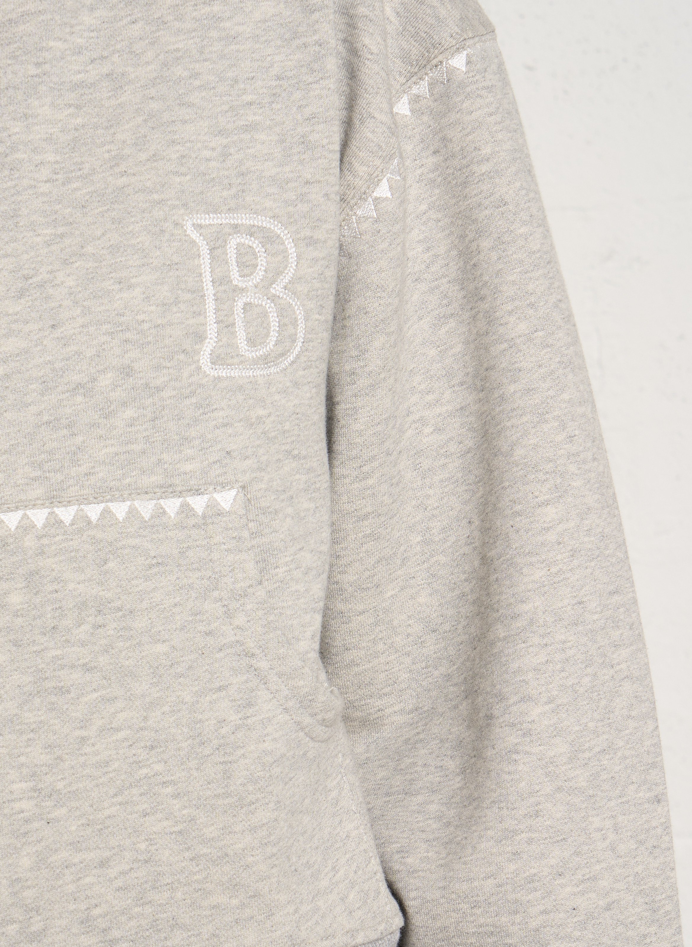 Embroidered cotton hoodie BERENICE Grey