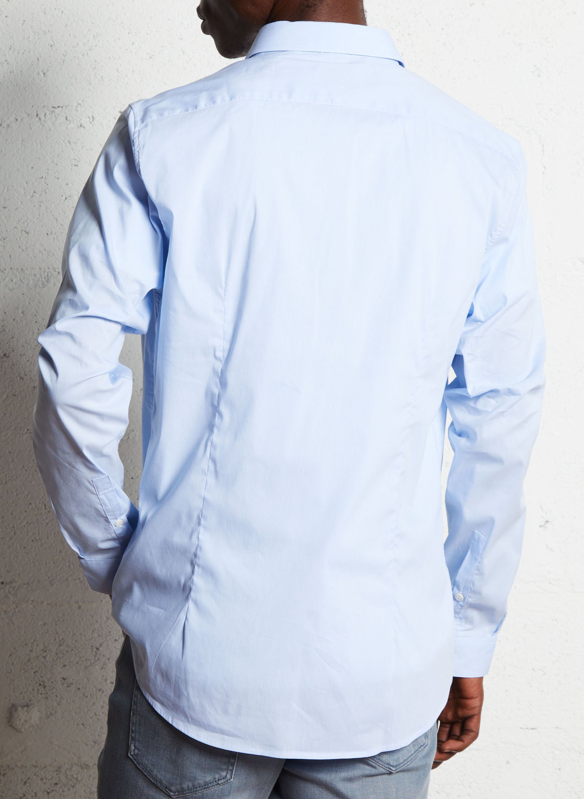 Hemd aus Baumwoll-Mix mit klassischem Kragen, Slim Fit IKKS Blau
