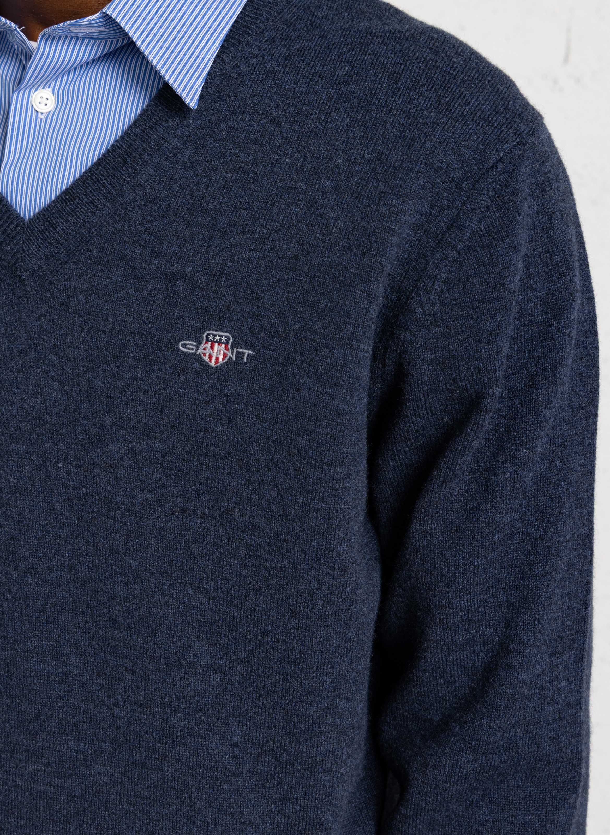 Wollpullover mit V-Ausschnitt GANT Blau