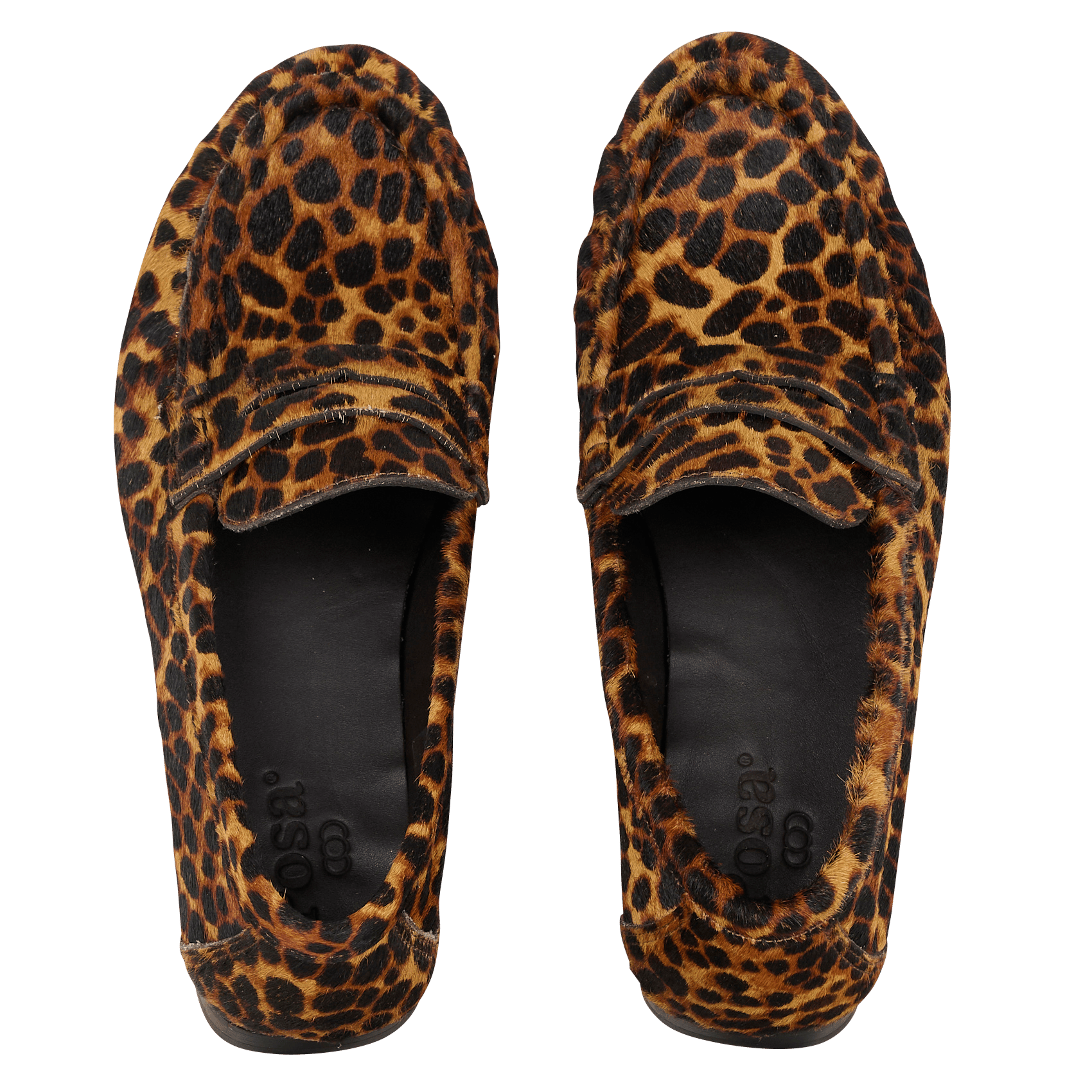 Printed leather loafers POSA Brown