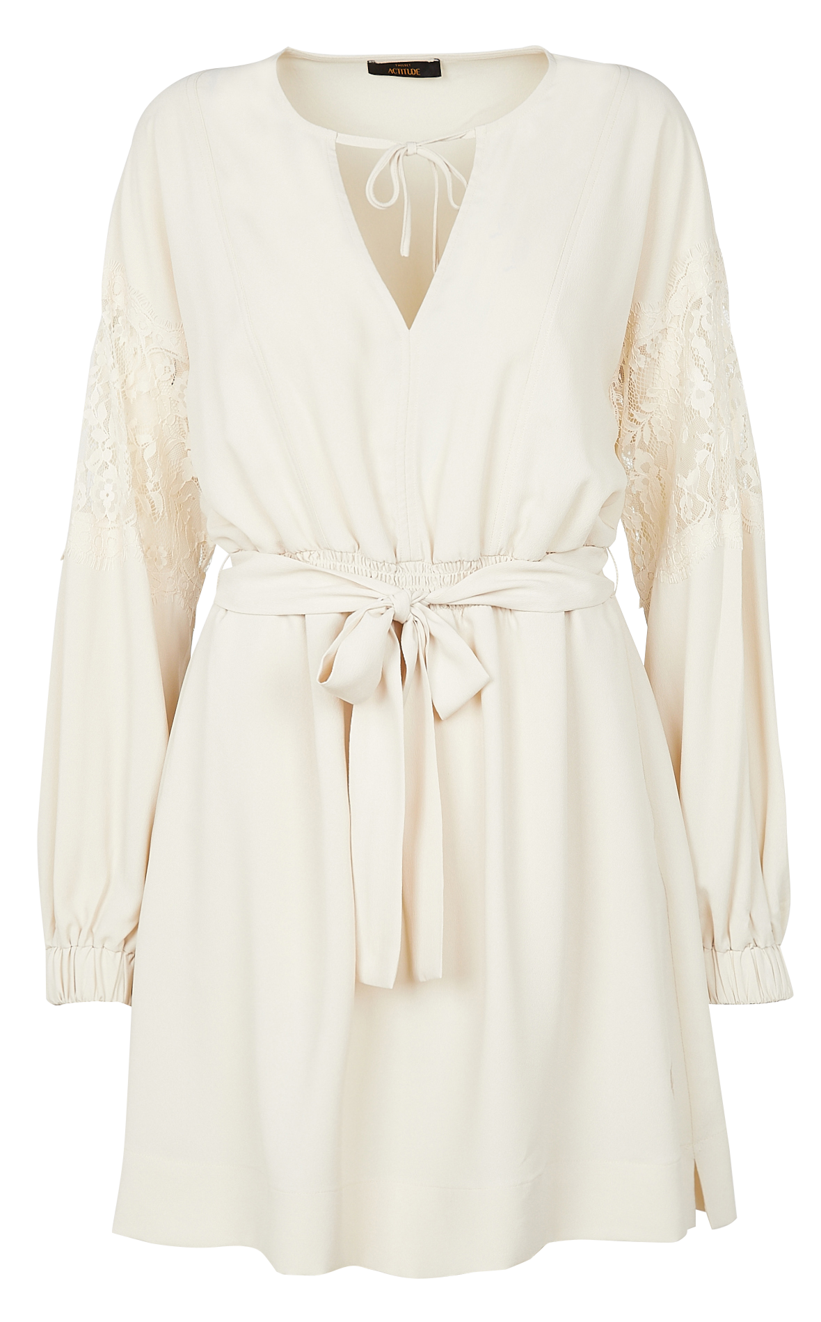 Lace midi dress TWINSET Beige