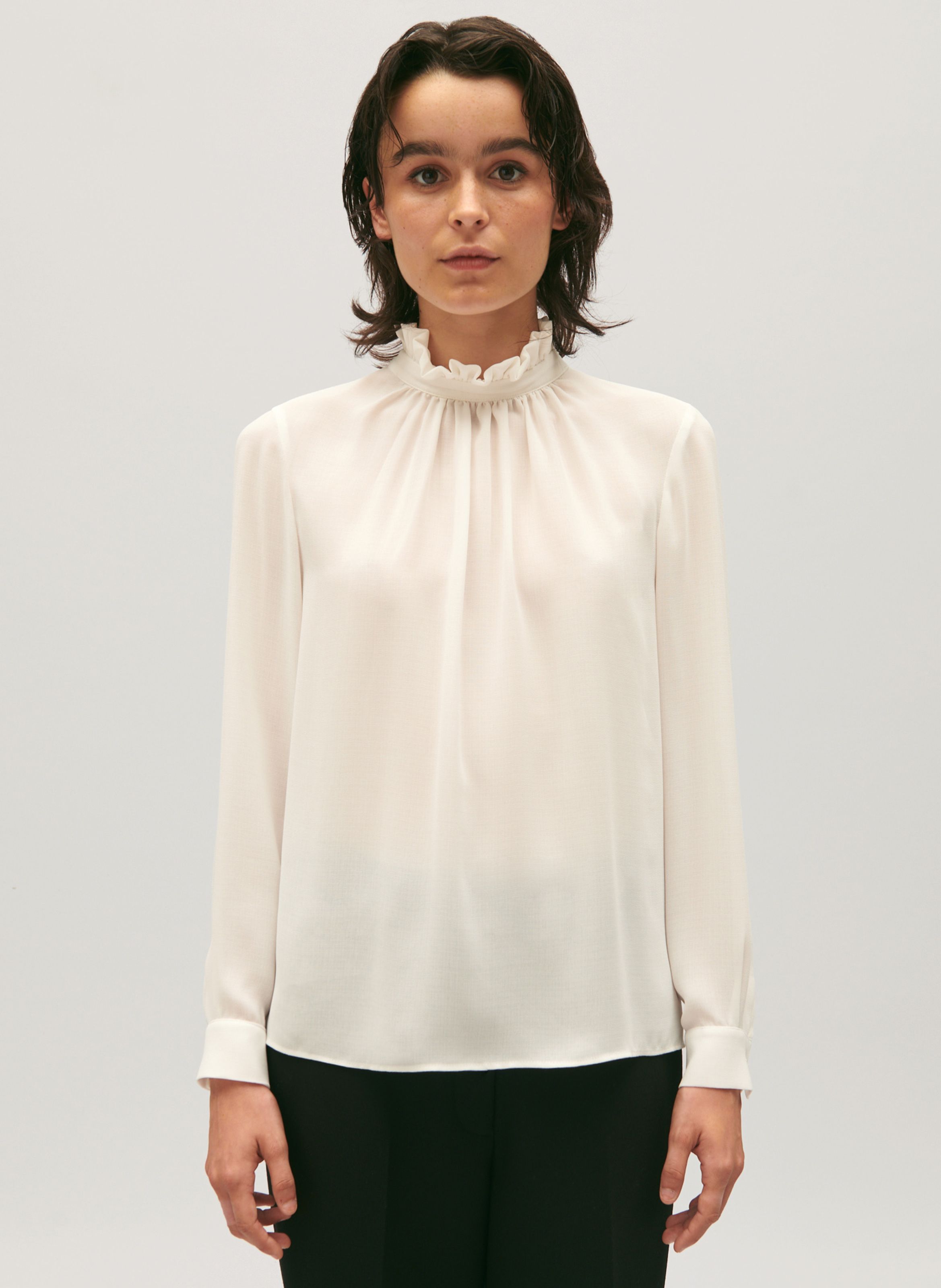 Blouse col victorien Blanc