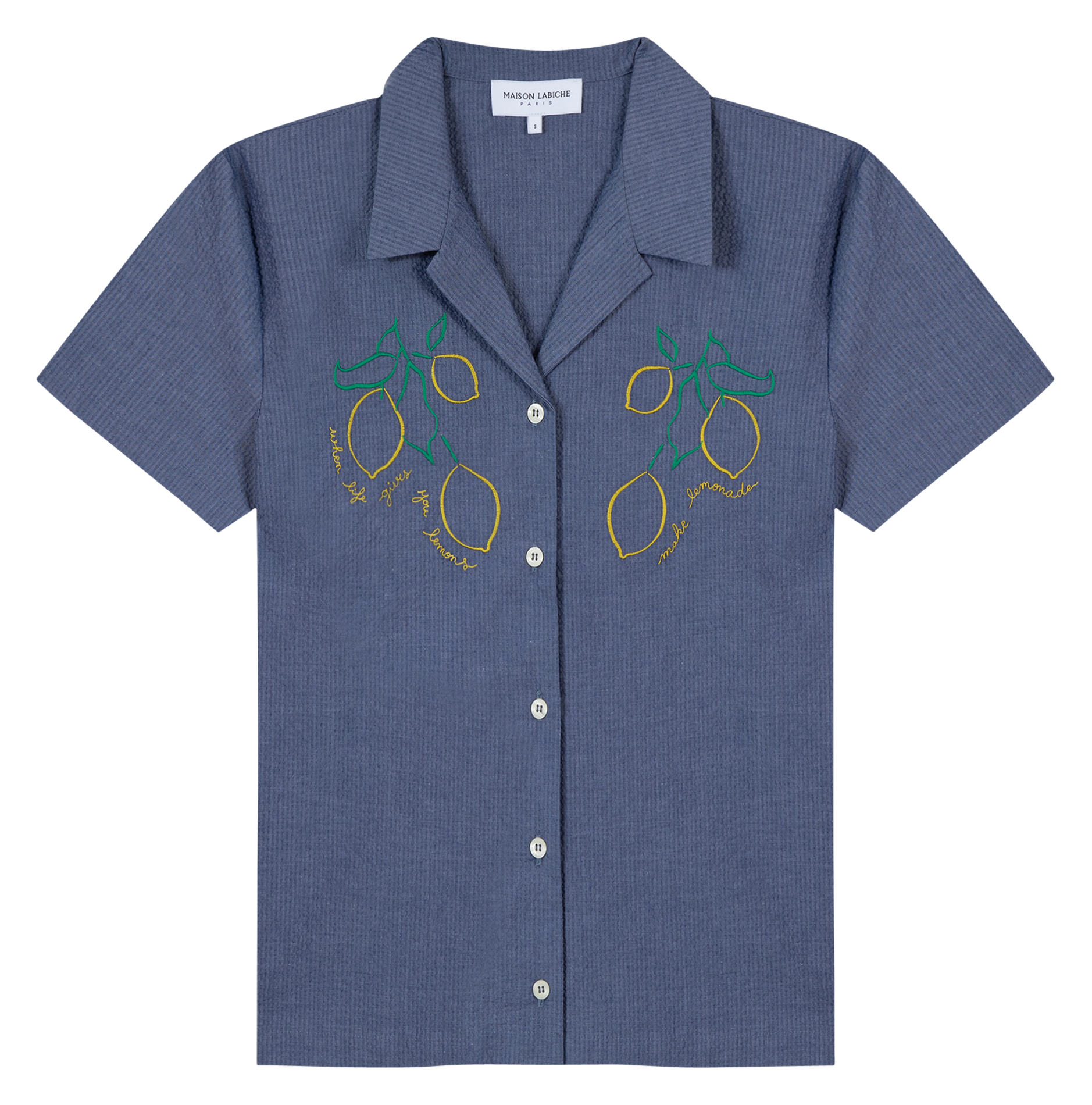 Cotton shirt with classic collar MAISON LABICHE Blue